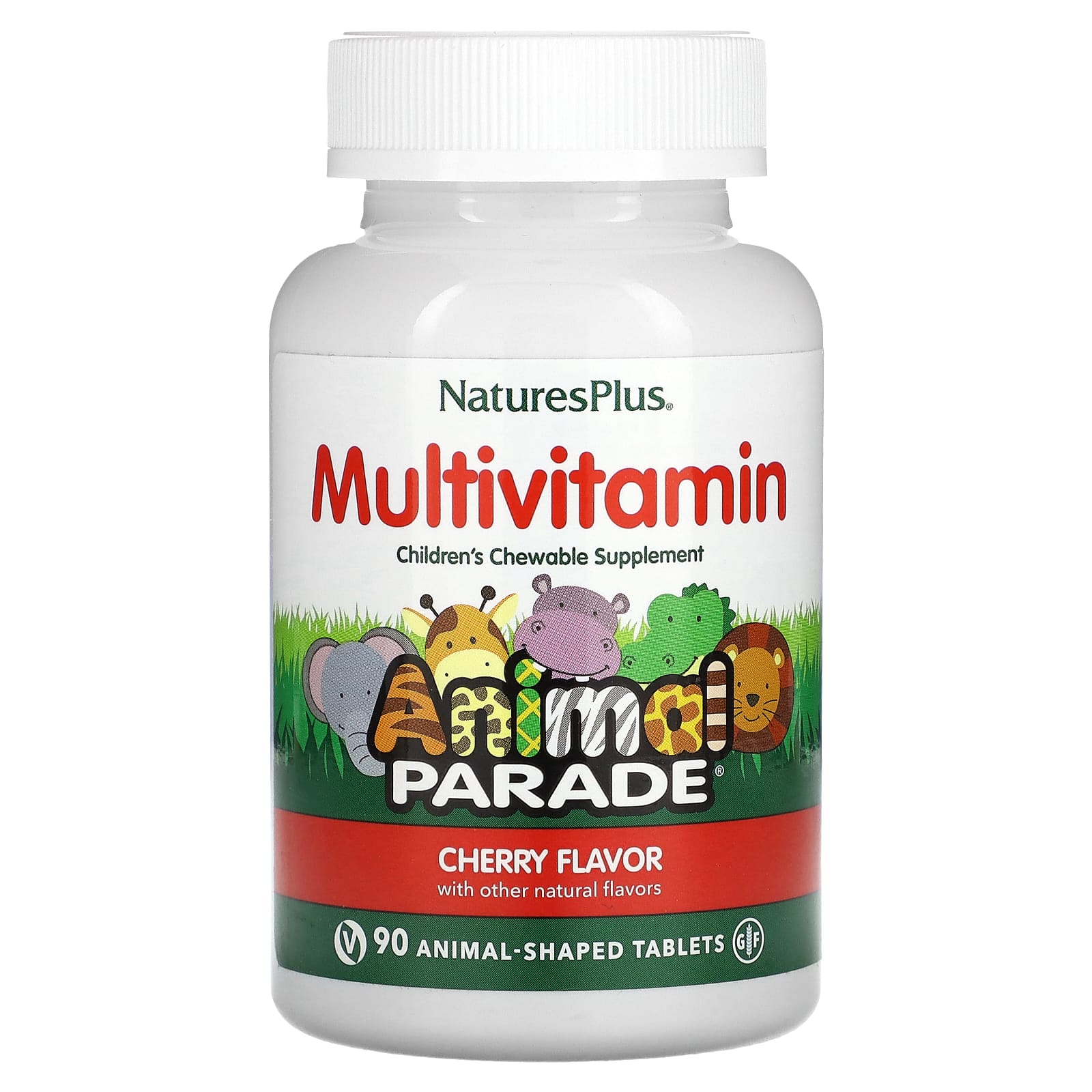 NaturesPlus Source of Life Animal Parade Gold жевательные мультивитамины с микроэлементами для детей со вкусом вишни 90 таблеток в форме животных 3090₽