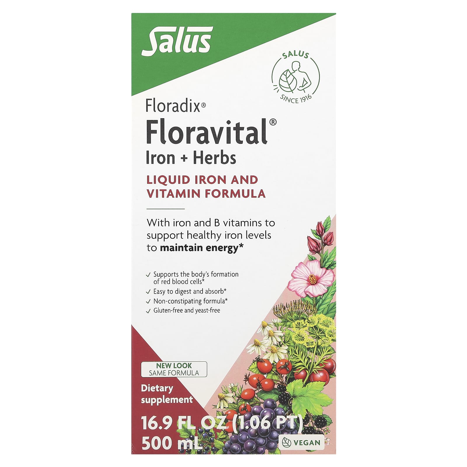 Floradix Floravital Iron Herbs 500 мл 169 жидк Унции 8990₽