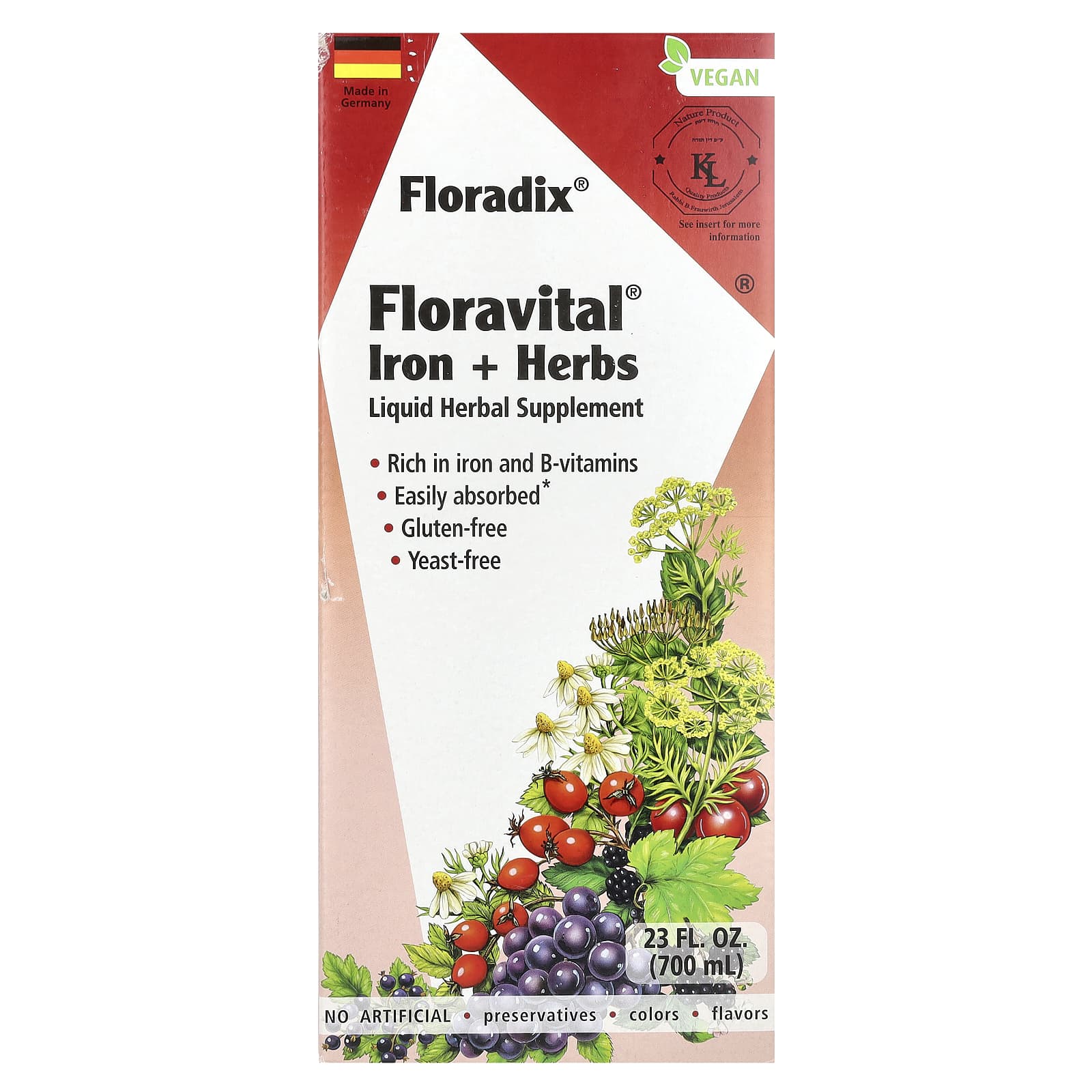 Floradix железо и травы Floravital 23 жидк унции 700 мл 10990₽
