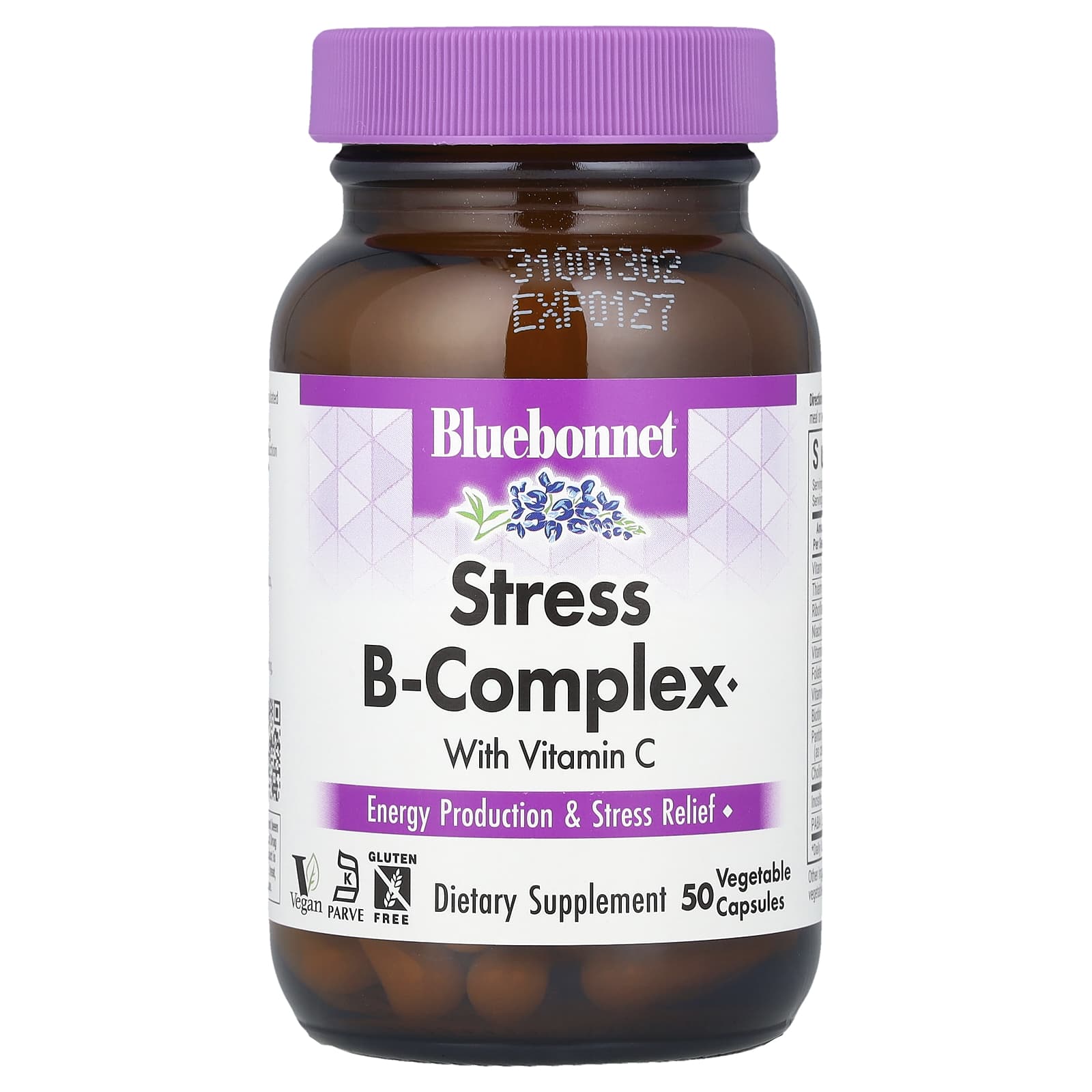 Bluebonnet Nutrition Stress B-комплекс с витамином C 50 растительных капсул 2790₽