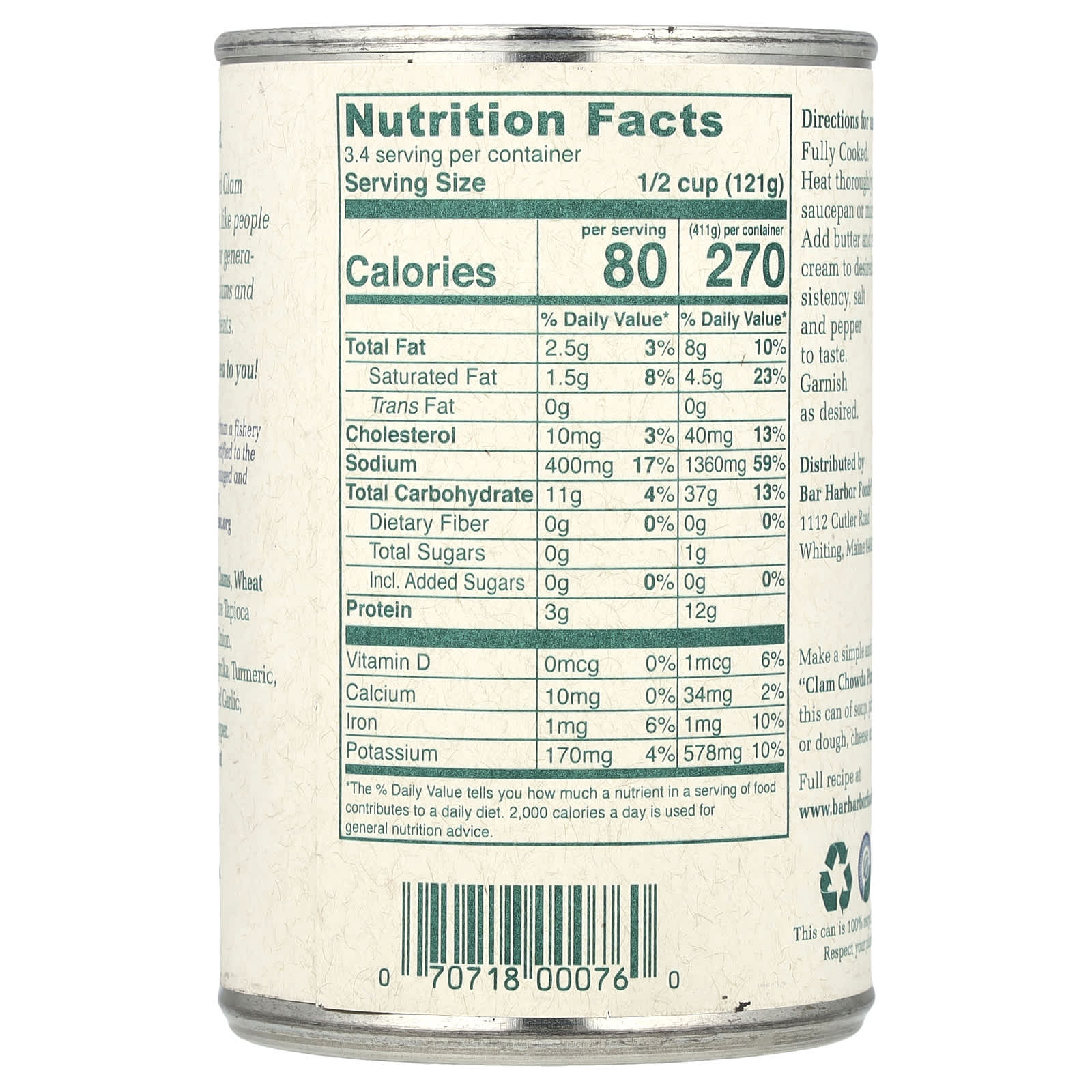 Bar Harbor Похлебка из моллюсков в стиле Новой Англии сгущенная 425 г 15 унций 1690₽