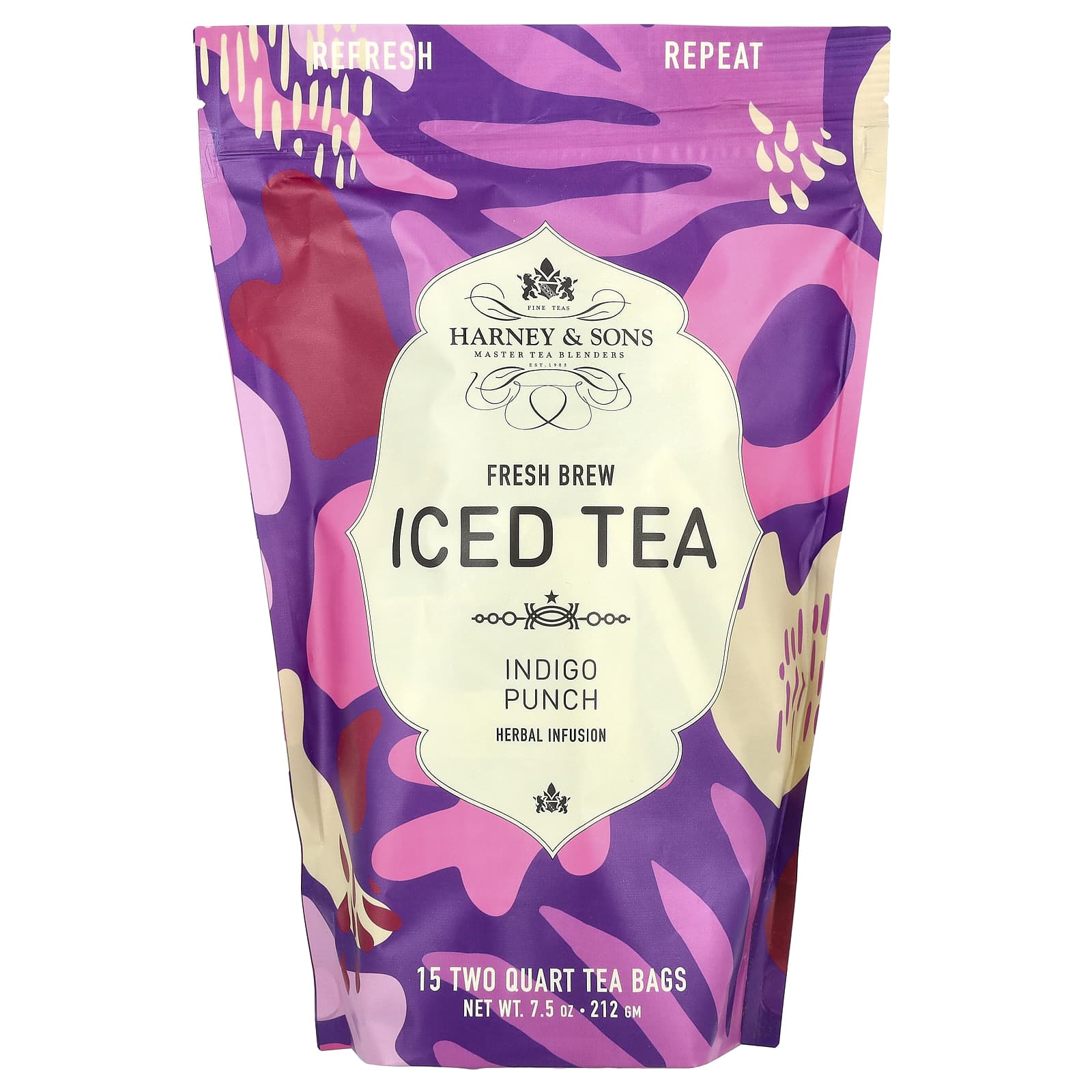 Harney - Sons Fresh Brew Iced Tea Indigo Punch без кофеина чайные пакетики объемом 15 литров 212 г 75 унции 3290₽