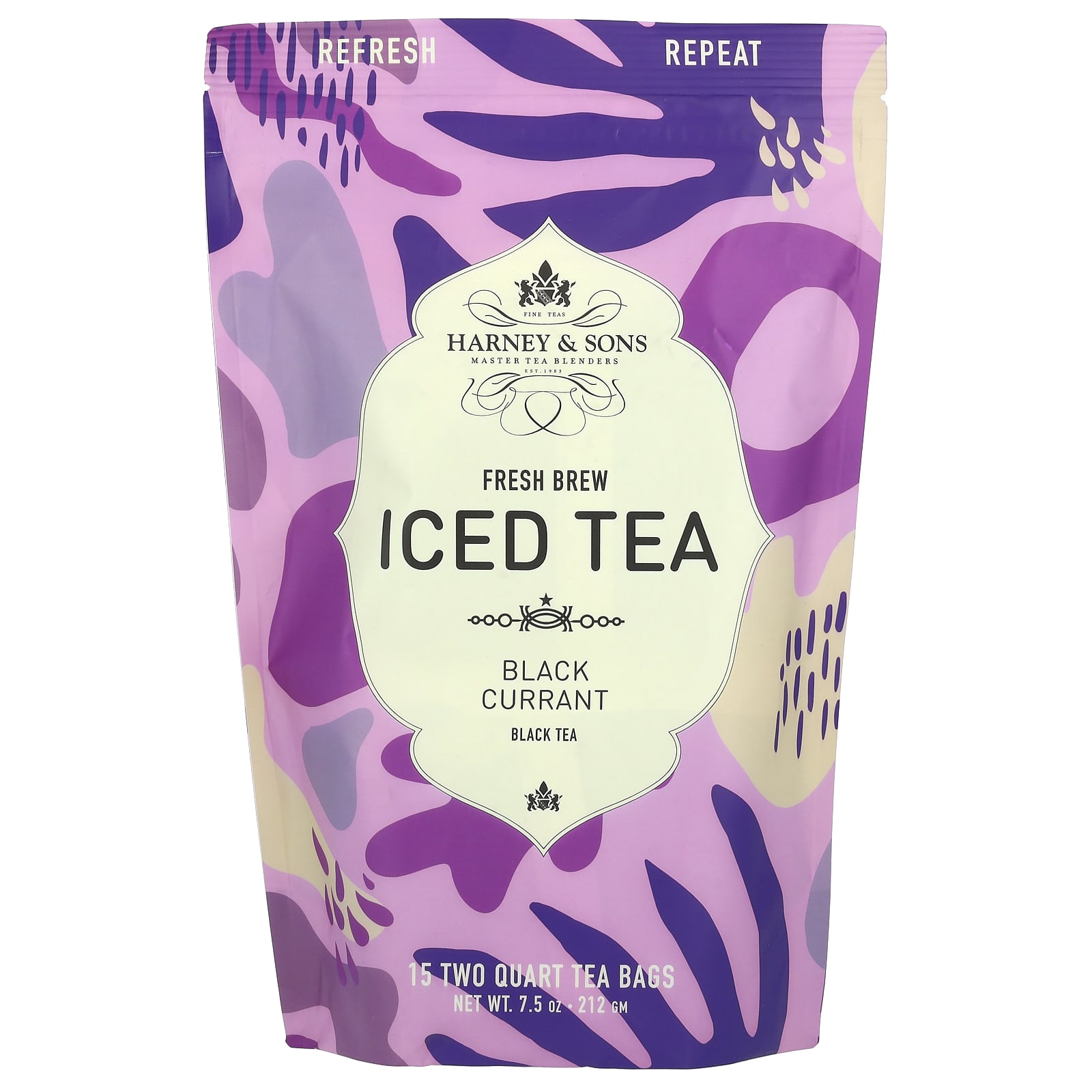 Harney - Sons Fresh Brew Iced Tea чай со льдом из черной смородины 15 чайных пакетиков 212 г 75 унции 4490₽