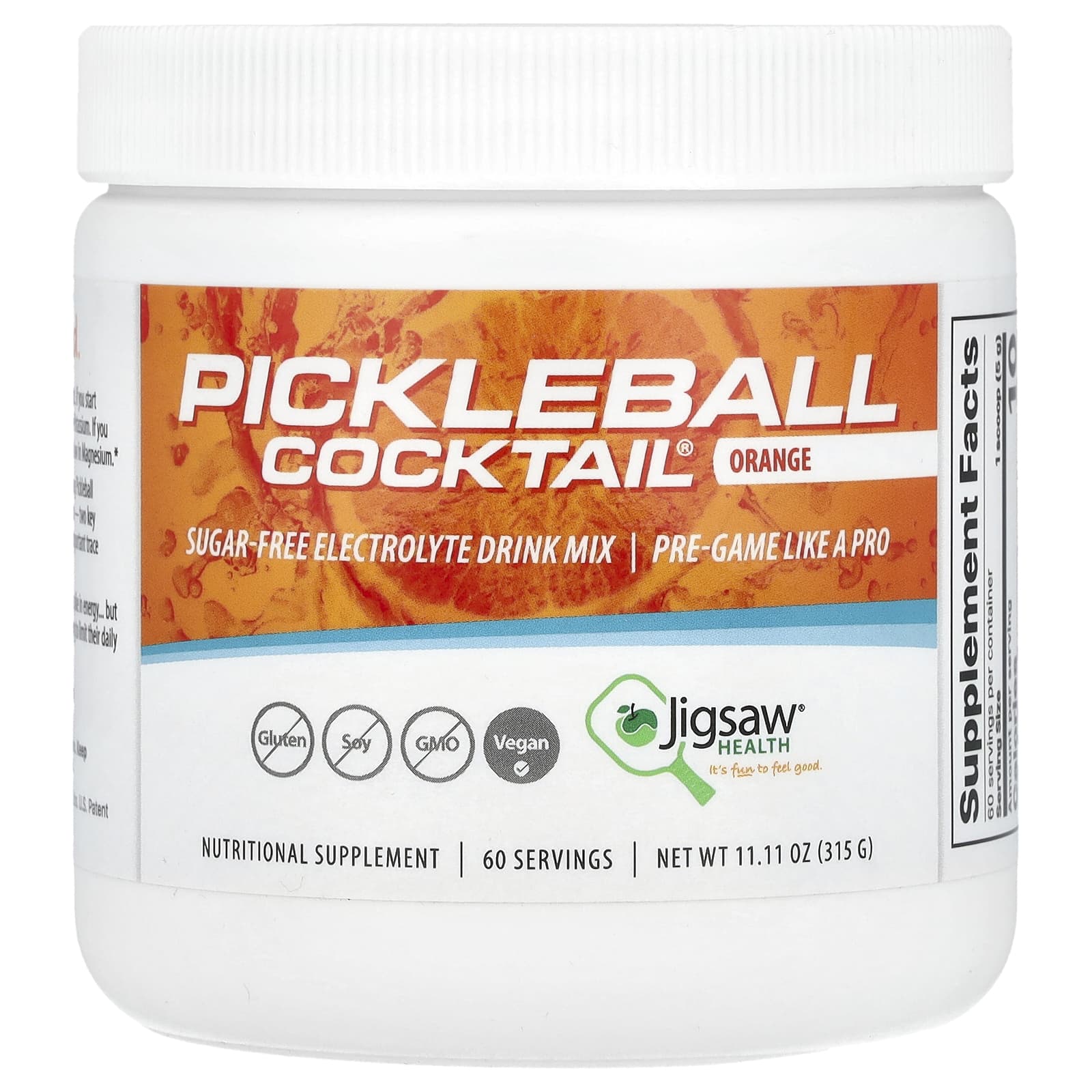 Jigsaw Health Pickleball Cocktail смесь для приготовления напитков с электролитами без сахара апельсин 315 г 1111 унции 8490₽
