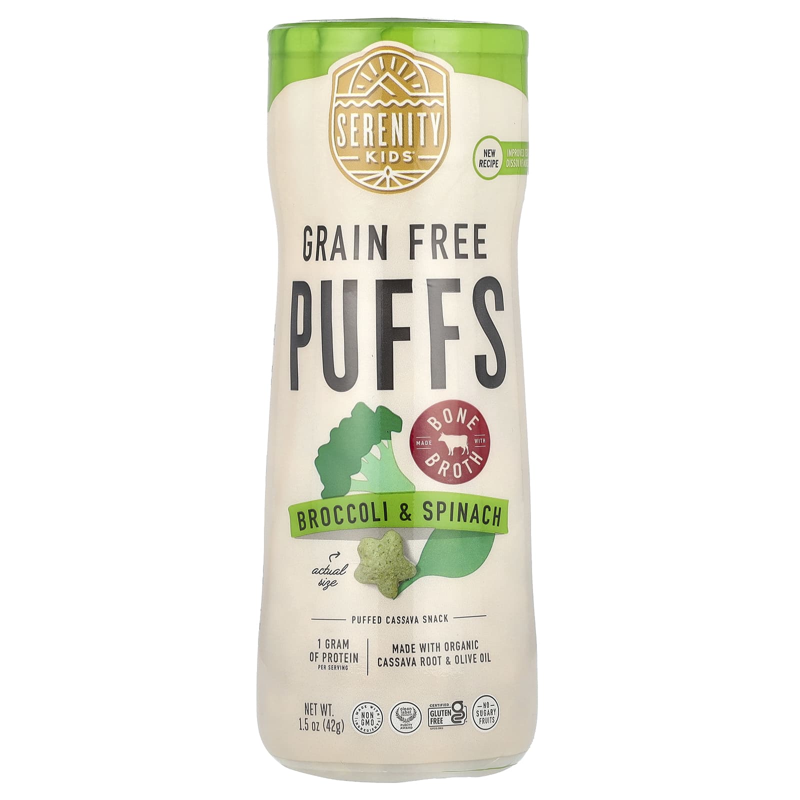 Serenity Kids Слойки без злаков брокколи и шпинат 42 г 15 унции 1690₽