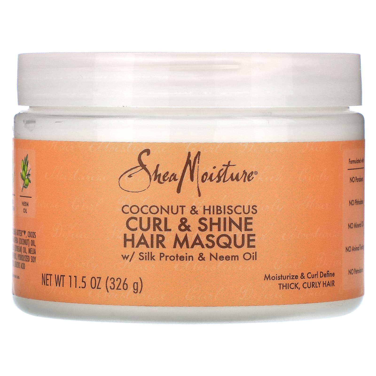 SheaMoisture Curl - Shine маска для волос кокос и гибискус 326 г 115 унции 2390₽