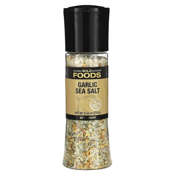 California Gold Nutrition, Foods, морская соль с чесноком в мельнице, 270 г (9,52 унции)