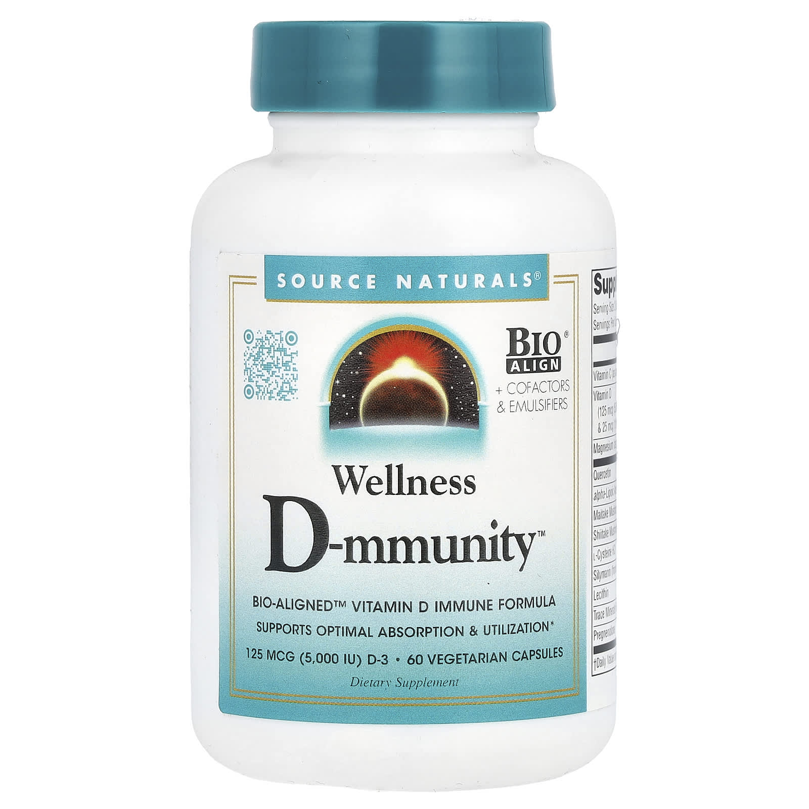 Source Naturals Wellness D-mmunity органическая формула для иммунитета с витамином D 6000 МЕ 60 вегетарианских капсул 75 мкг 3000 МЕ в 1 капсуле 1990₽