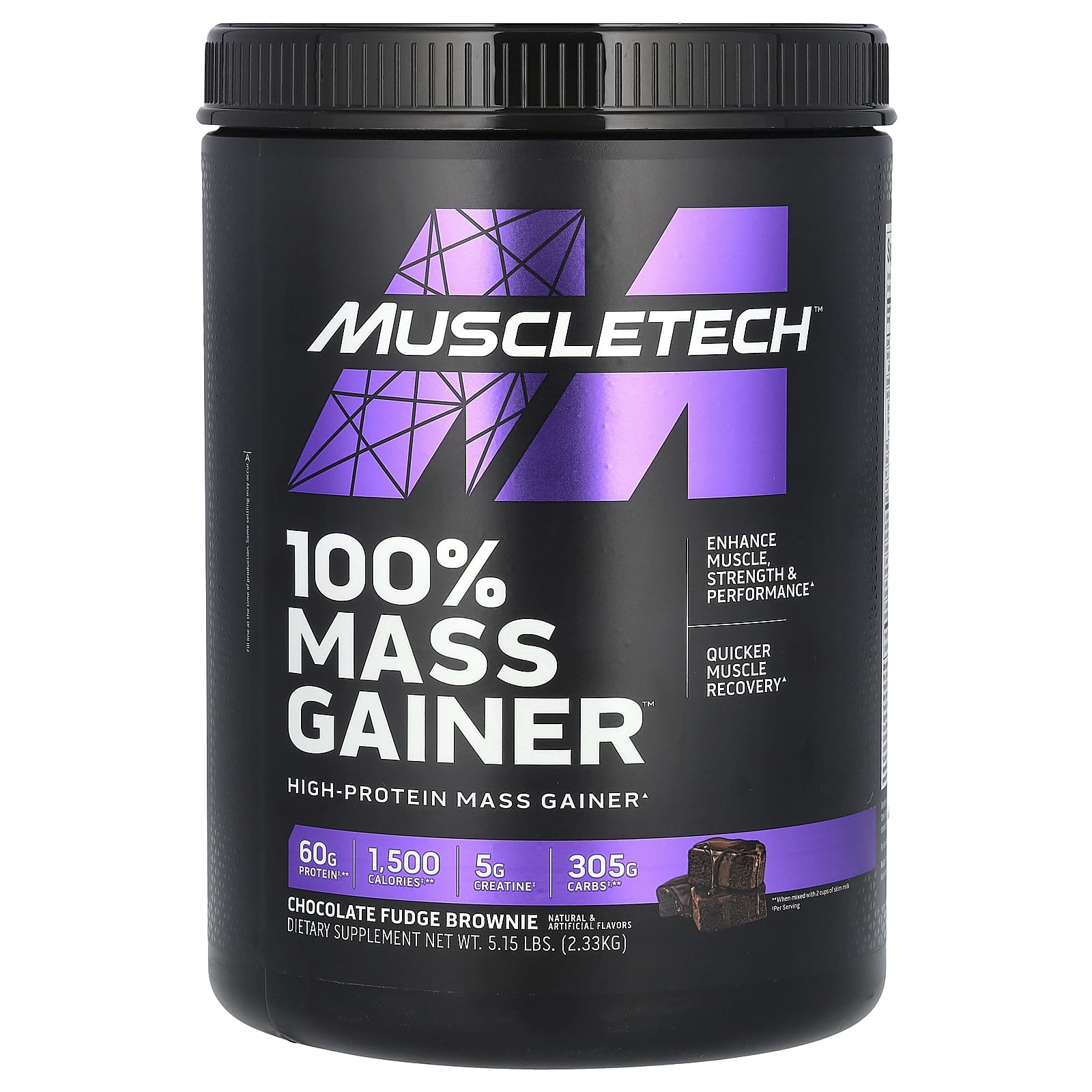 MuscleTech 100 для набора массы шоколадное брауни 233 кг 515 фунта 5090₽