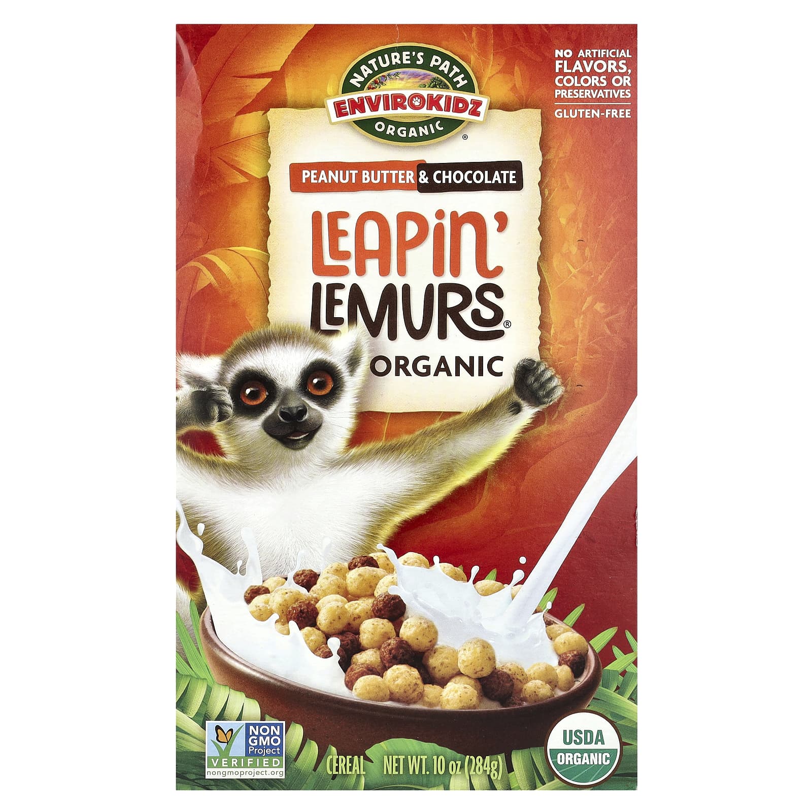 Natures Path Envirokidz Organic Зерновые хлопья Leapin Lemurs арахисовое масло и шоколад 10 унций 284 г 1690₽