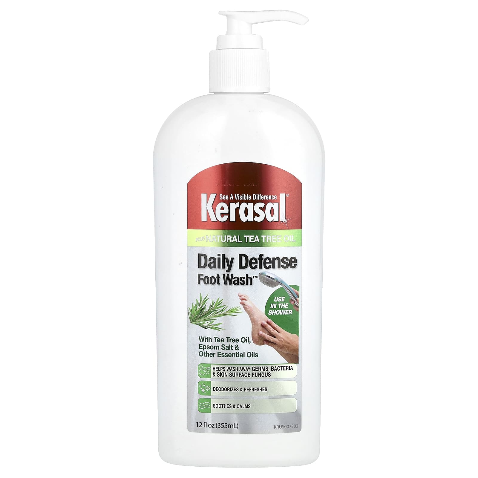 Kerasal, Daily Defense Foot Wash ™, с маслом чайного дерева, английской солью и другими эфирными маслами, 355 мл (12 жидк. Унций)