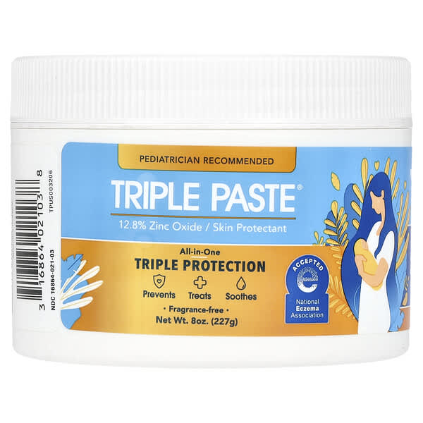 Triple Paste, Крем от подгузников с оксидом цинка, без отдушек, 227 г (8 унций)
