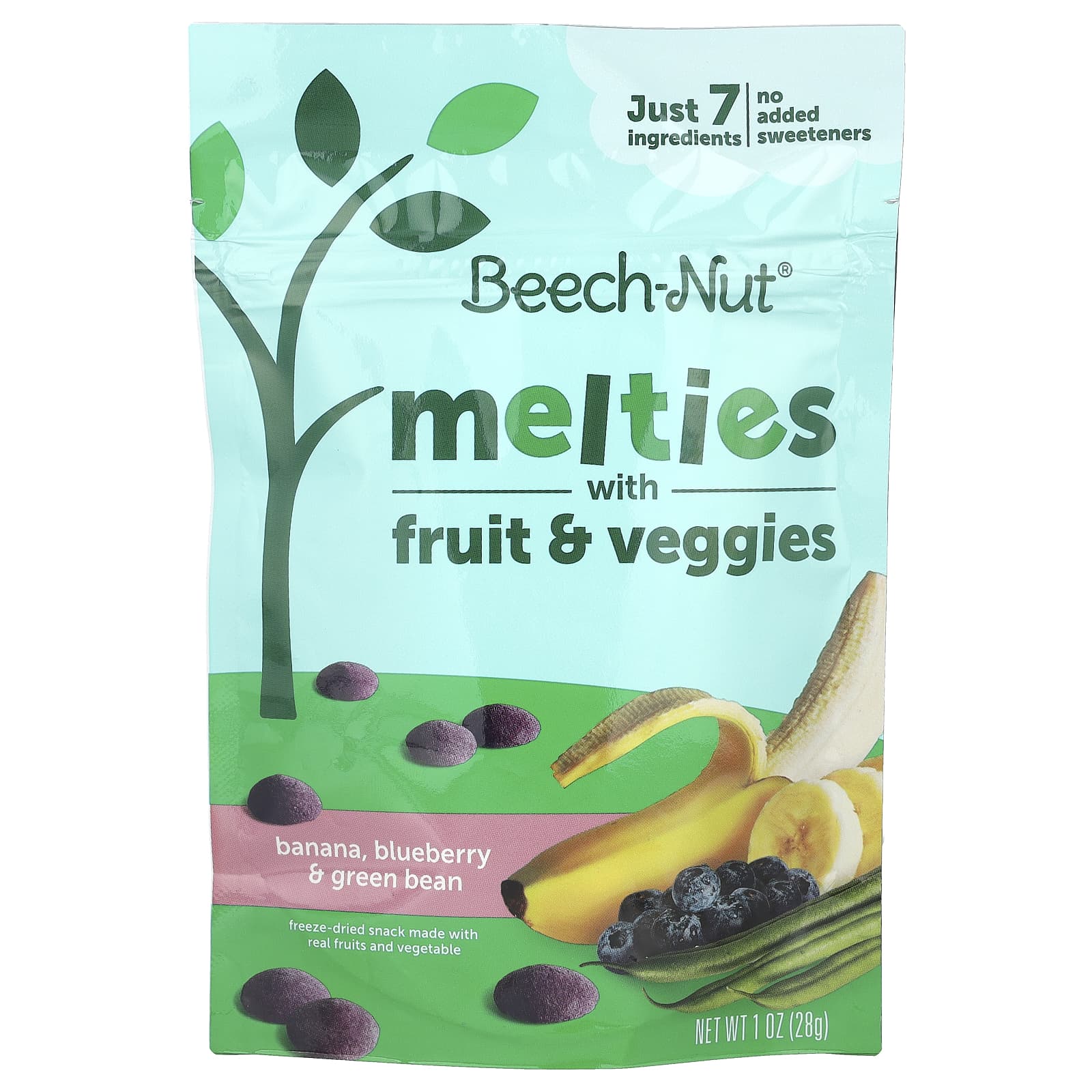 Beech-Nut Melties с фруктами и овощами бананом голубикой и зеленой фасолью 28 г 1 унция 1590₽