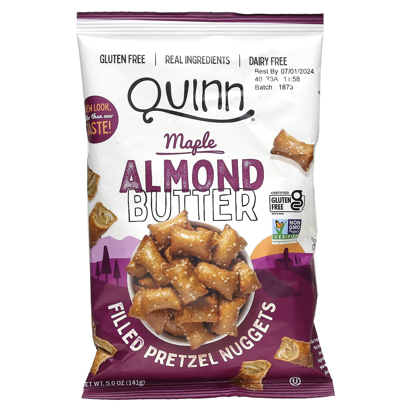 Quinn Snacks Pretzel Nuggets кленовая и миндальная паста 141 г 50 унции 1590₽