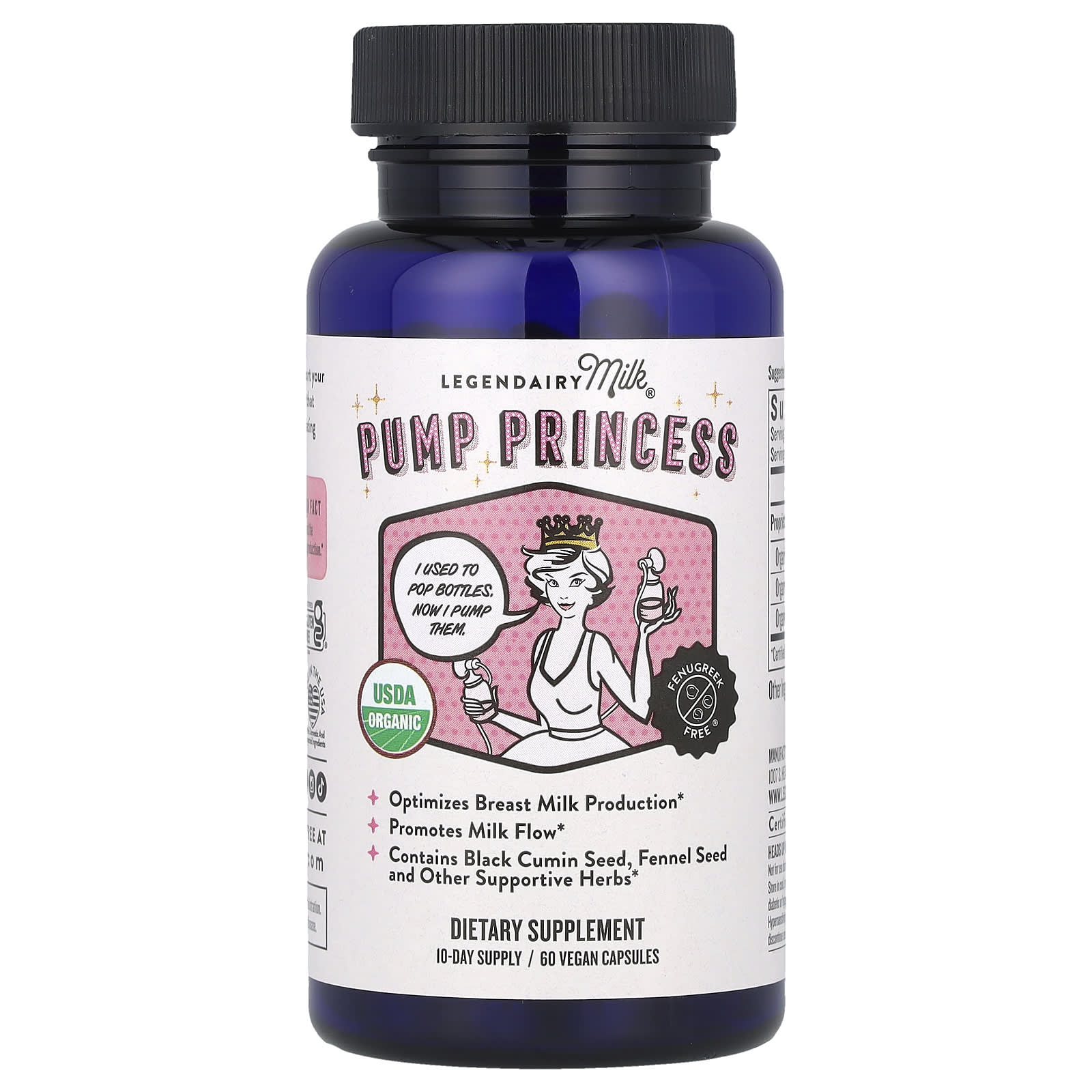 Legendairy Milk, Pump Princess, 60 веганских капсул