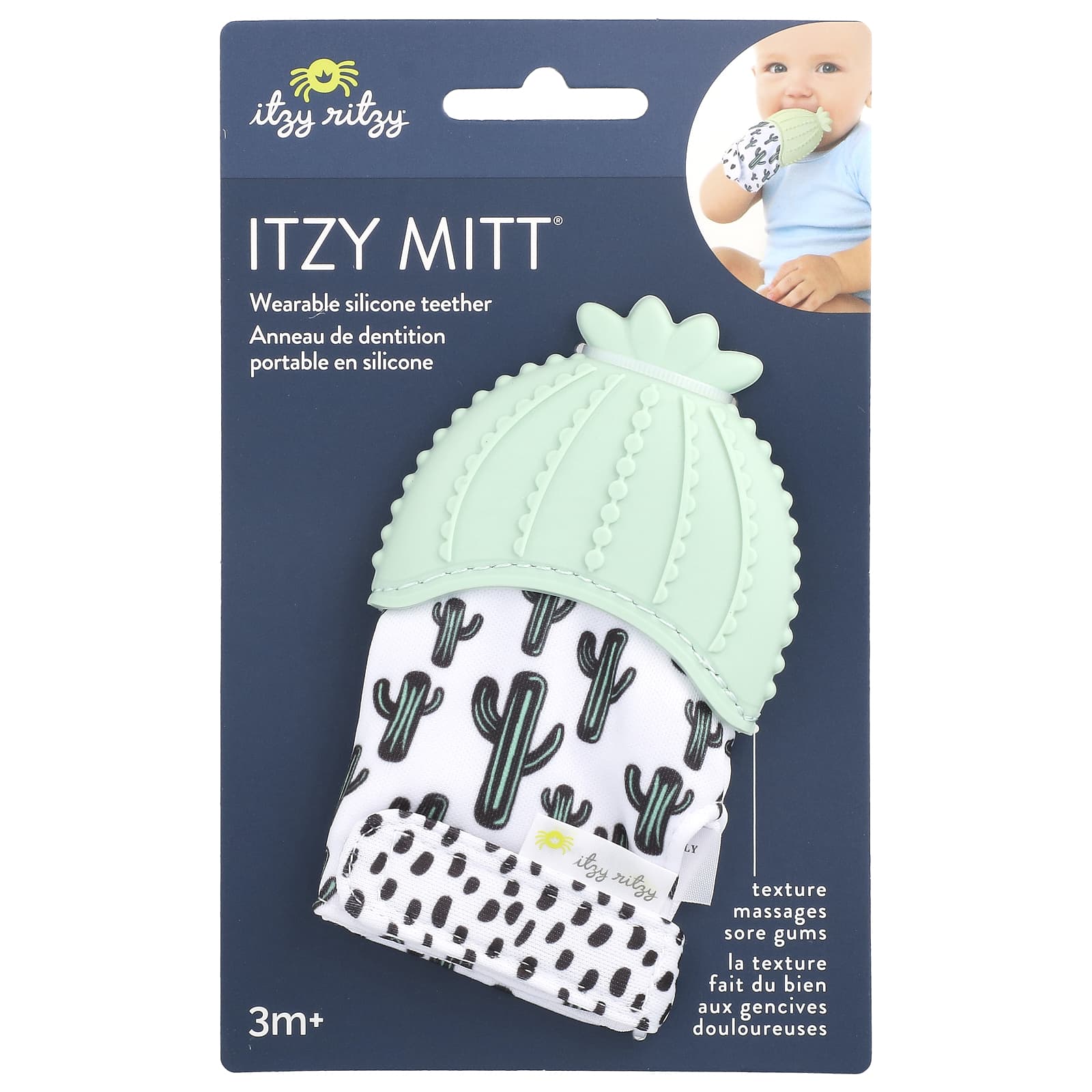 itzy ritzy Itzy Mitt силиконовый прорезыватель для зубов для детей от 3 месяцев кактус 1 прорезыватель для зубов 1990₽
