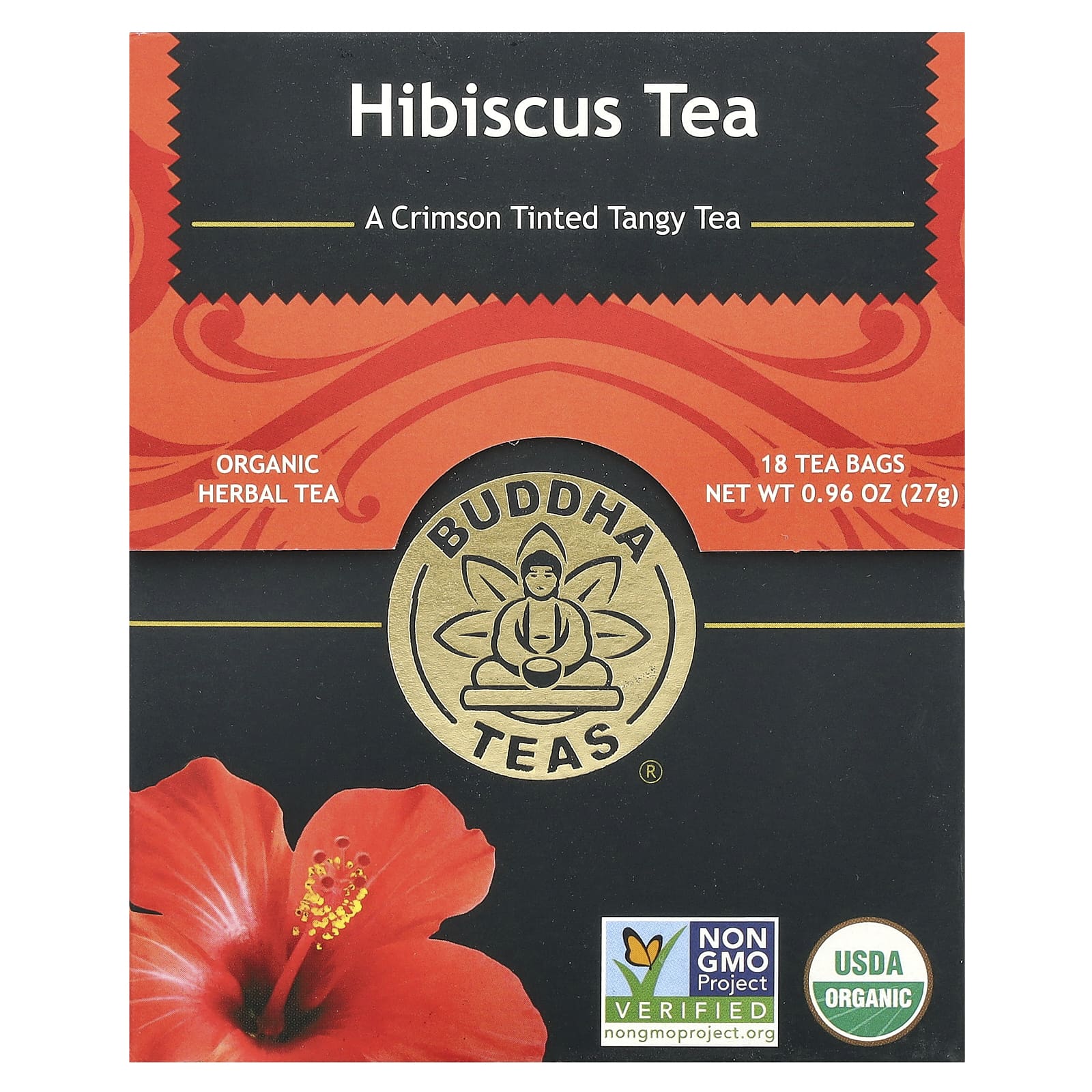 Buddha Teas Organic Herbal Tea цветок гибискуса 18 чайных пакетиков 27 г 095 унции 1790₽