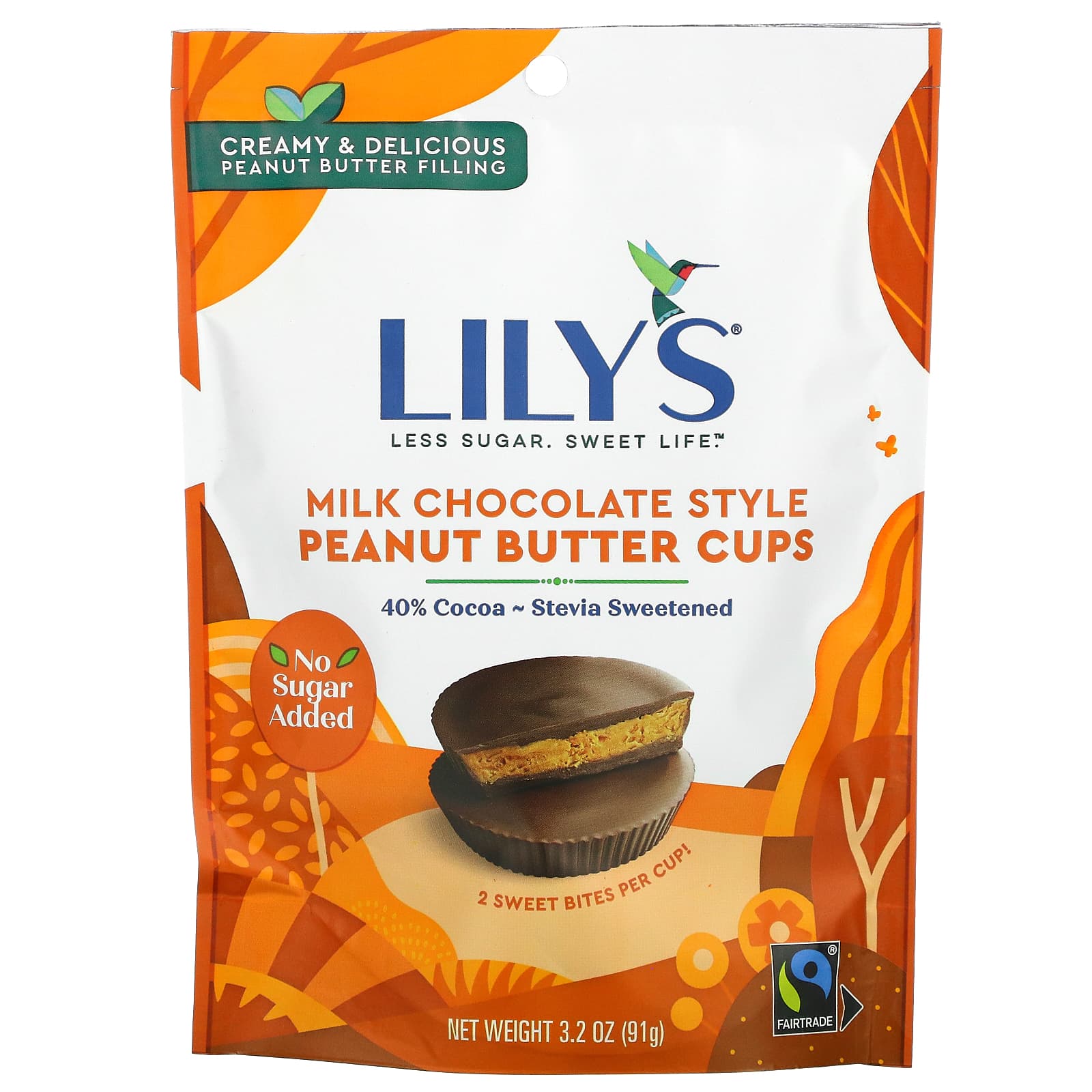 Lilys Sweets Milk Chocolate Style чашки с арахисовой пастой без добавления сахара 91 г 32 унции 1890₽