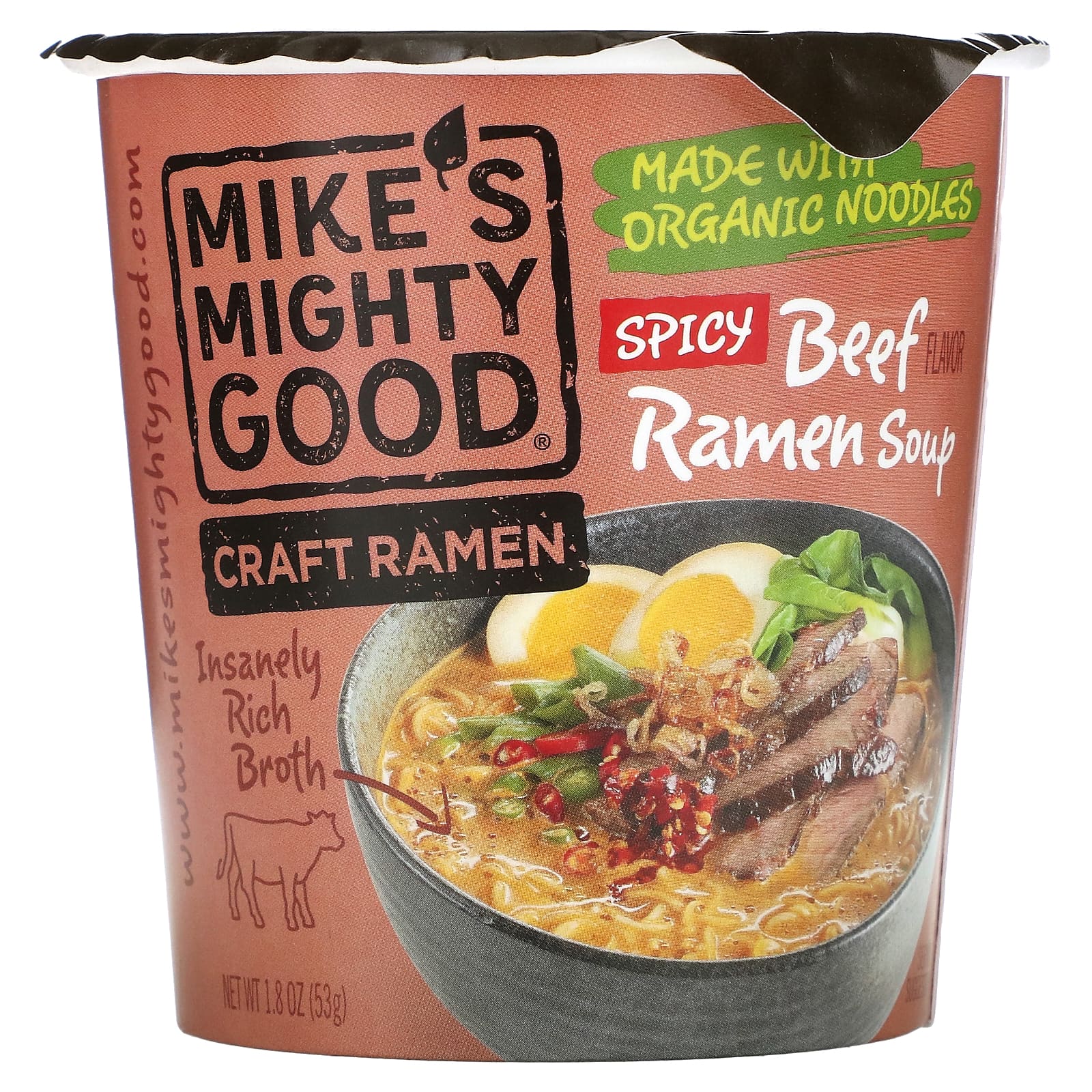 Mikes Mighty Good Craft Ramen Рамен-суп с острым говяжьим вкусом 18 унции 53 г 1490₽