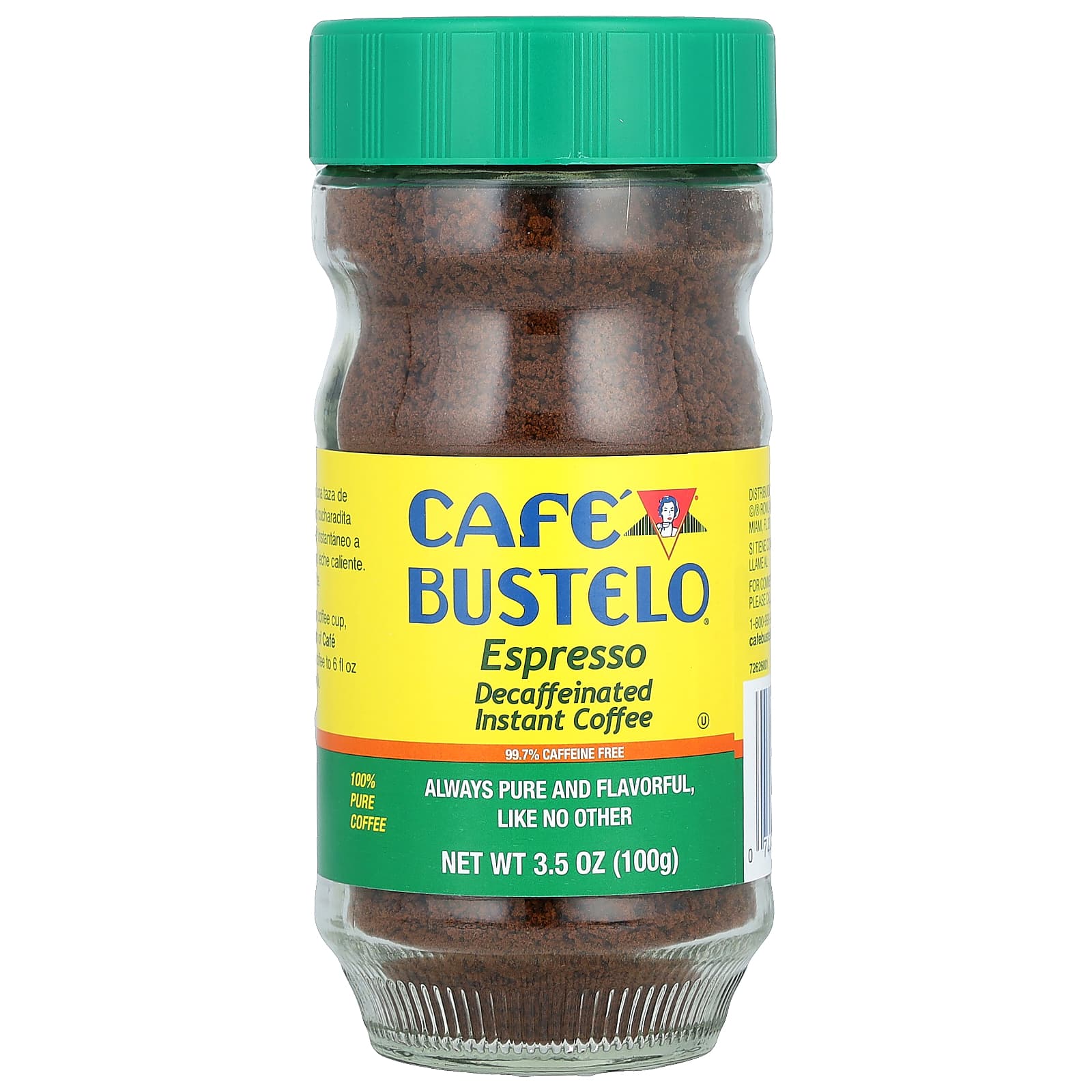 Café Bustelo, Espresso, растворимый кофе без кофеина, 3,5 унции (100 г)