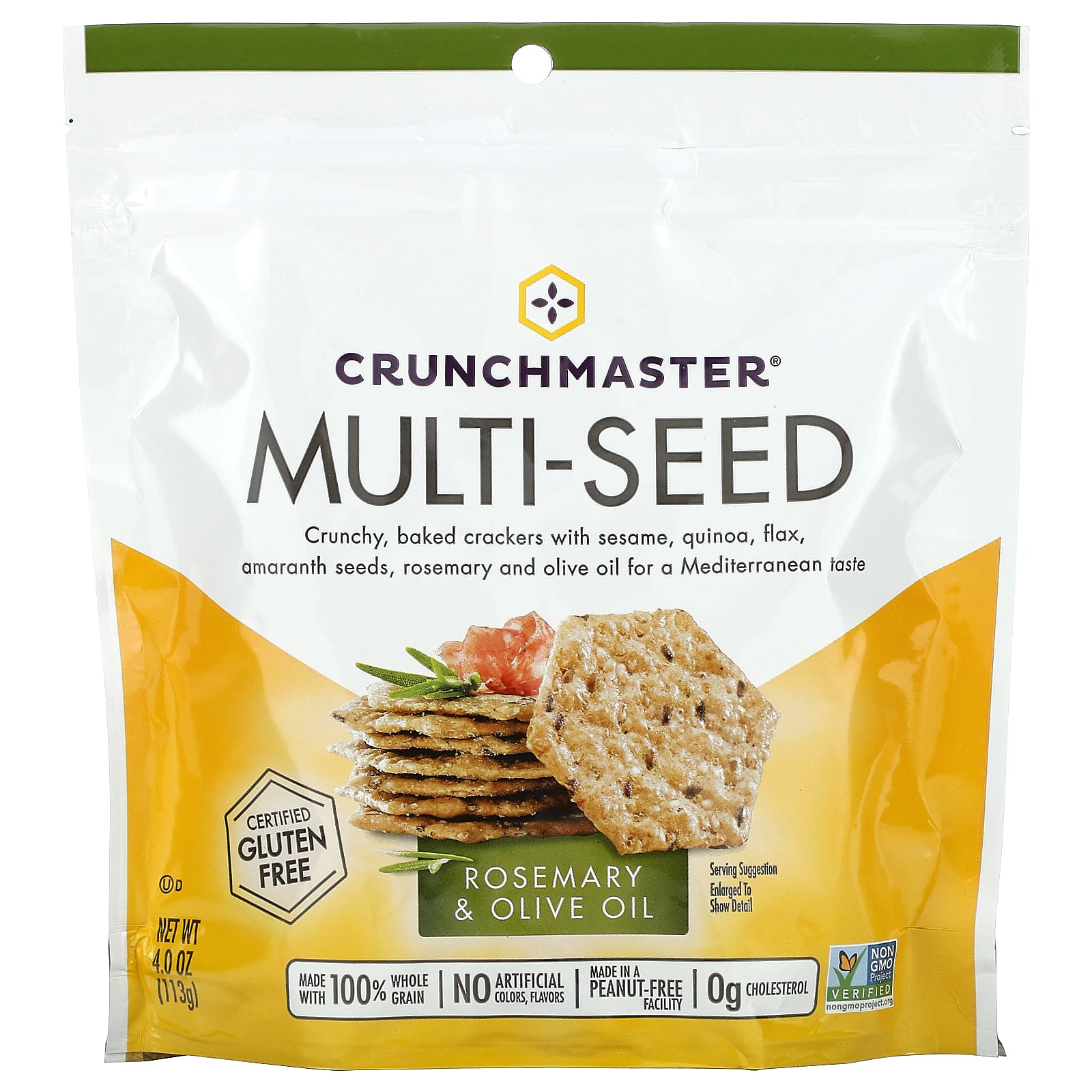 Crunchmaster Multi-Seed хрустящие рисовые крекеры розмарин и оливковое масло 113 г 4 унции 1590₽