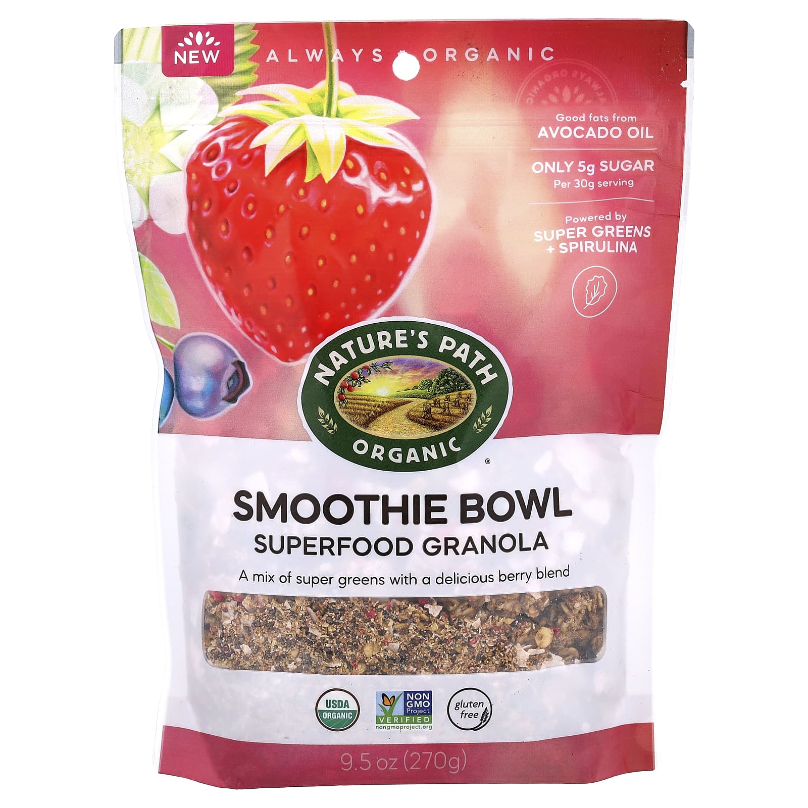 Natures Path Organic Smoothie Bowl гранола из суперфудов 270 г 95 унции 1890₽