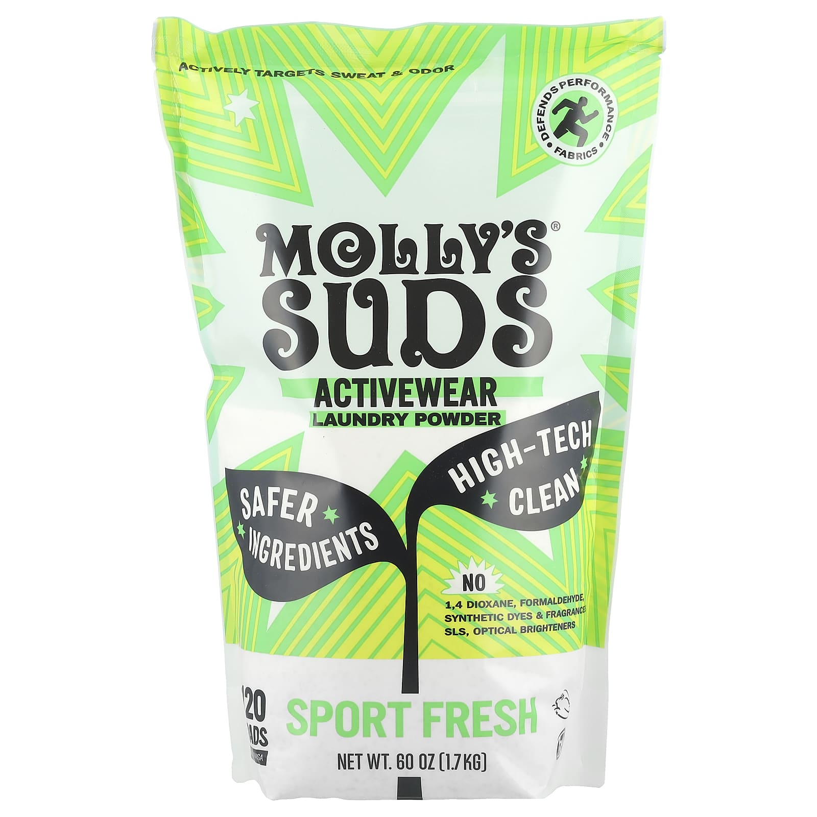 Molly's Suds, Порошок для стирки для активного отдыха, 120 порций, 60 унций