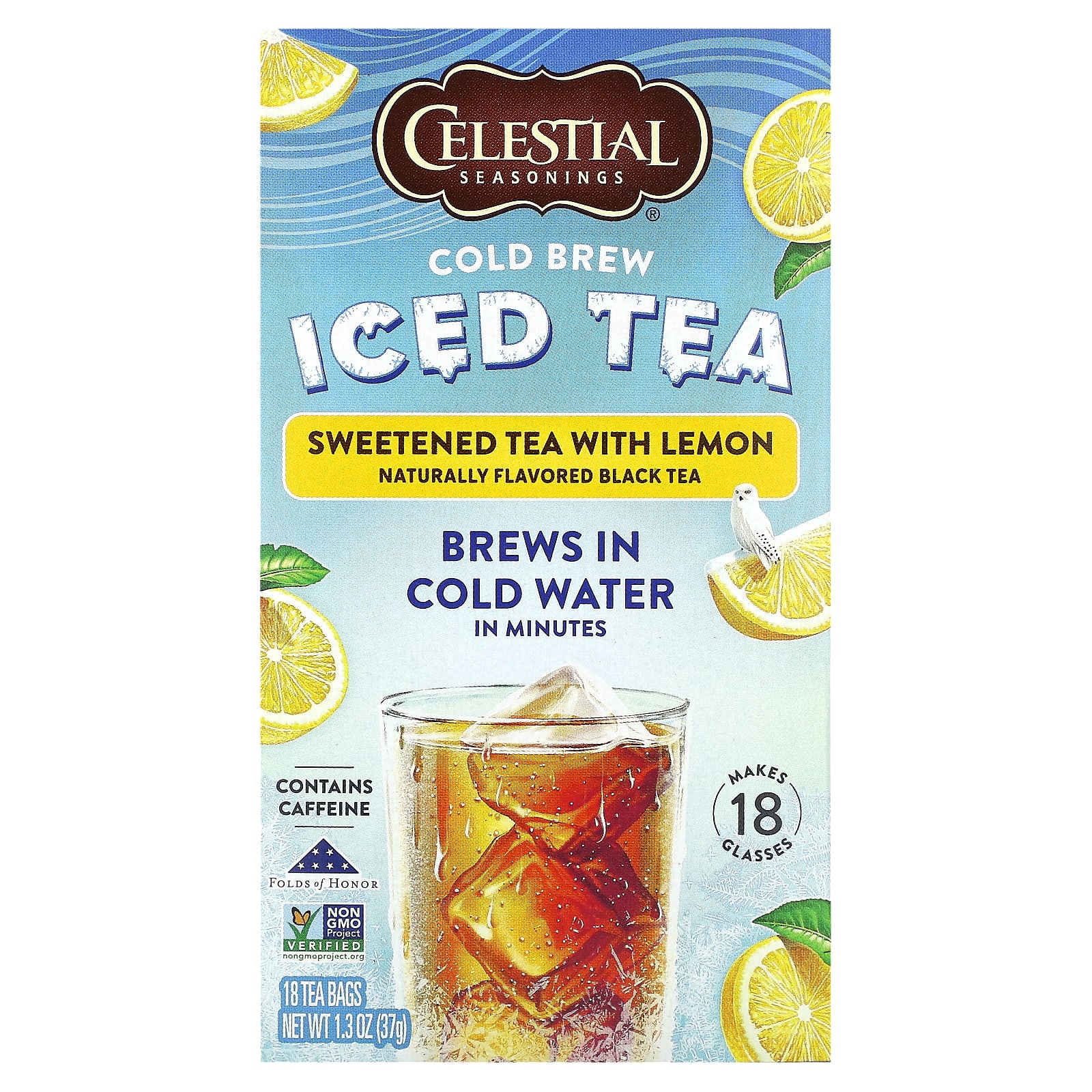 Celestial Seasonings холодный чай со льдом сладкий чай с лимоном 18 чайных пакетиков 37 г 13 унции 1590₽
