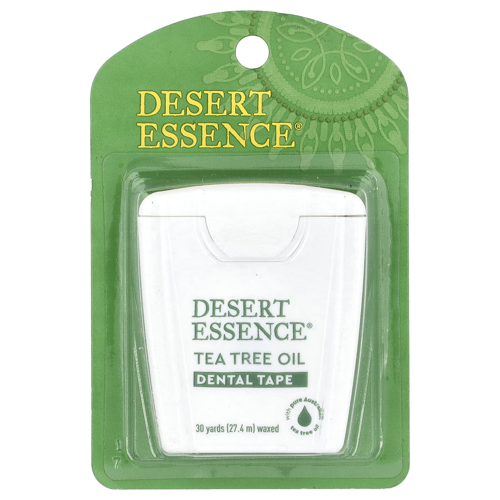 Desert Essence Зубная лента с маслом чайного дерева покрытая воском 30 ярдов 274 м 1590₽