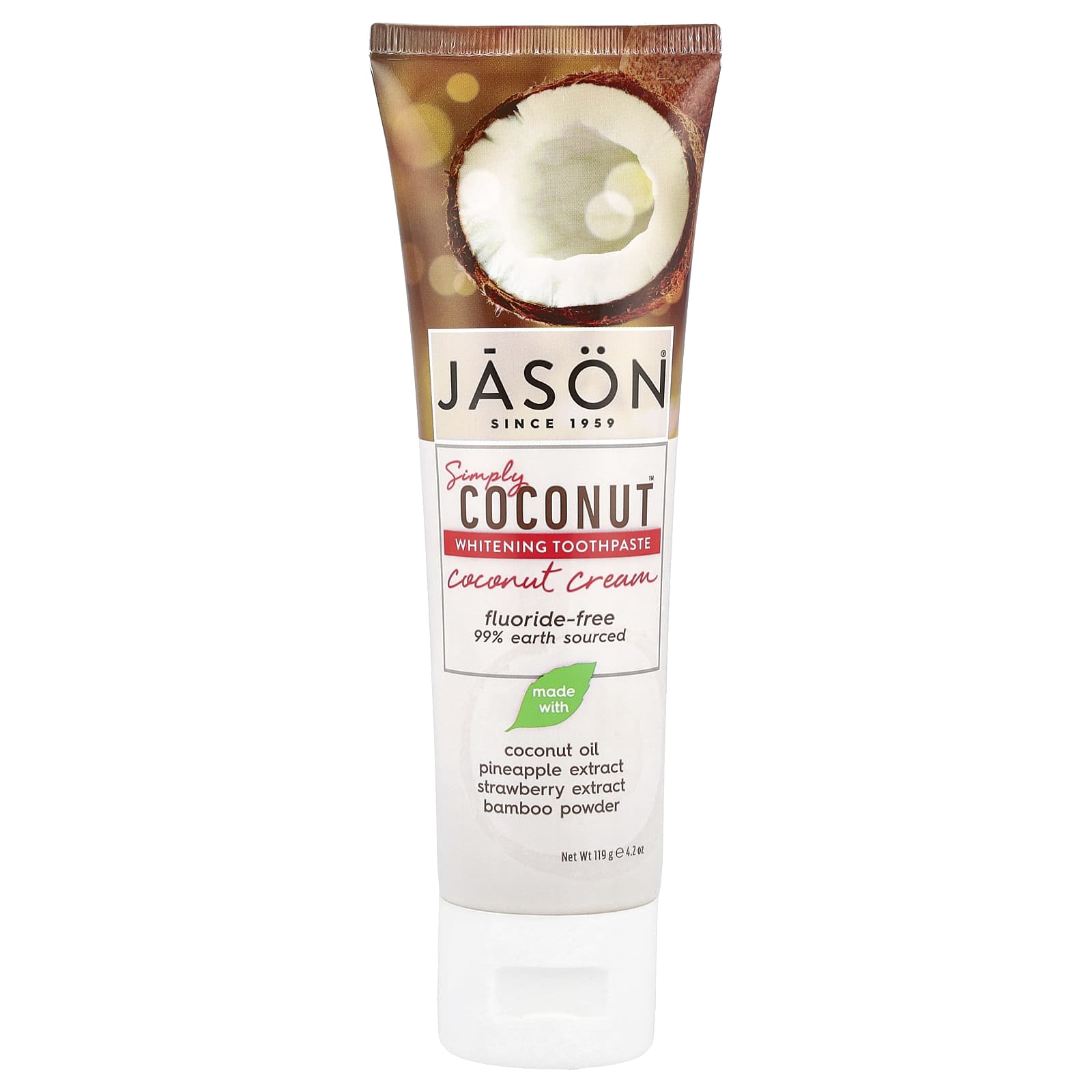 Jason Natural Simply Coconut отбеливающая зубная паста кокосовый крем 119 г 42 унции 1690₽