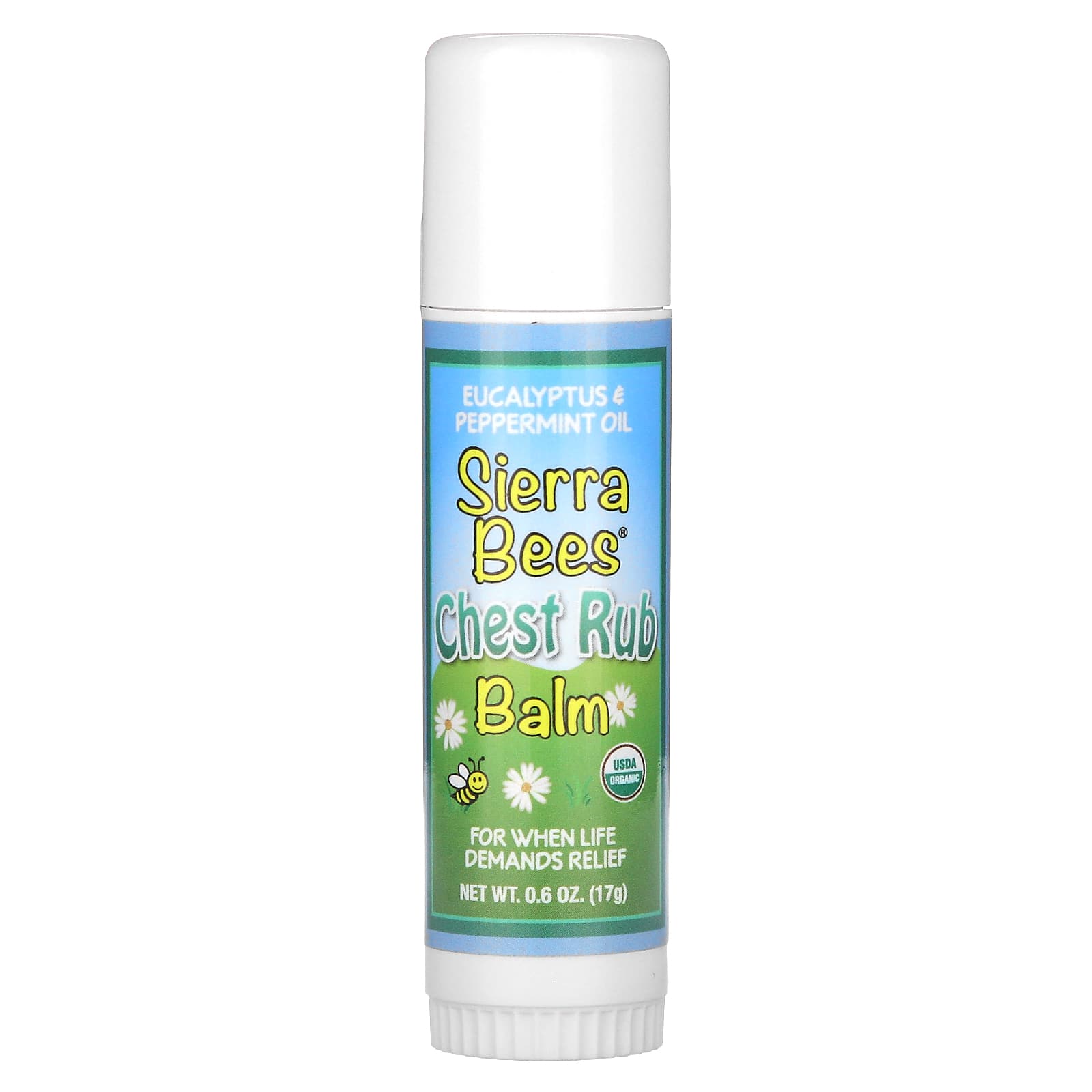 Sierra Bees стик-бальзам для втирания в грудь эвкалипт и перечная мята 17 г 06 унции 1390₽