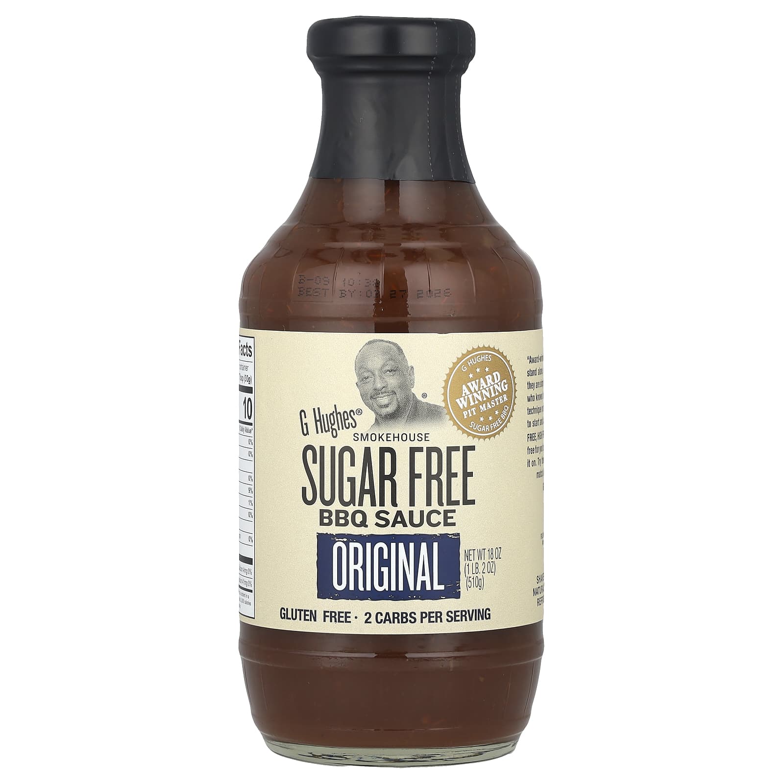 G Hughes, соус барбекю без сахара, оригинальный, 510 г (18 унций)