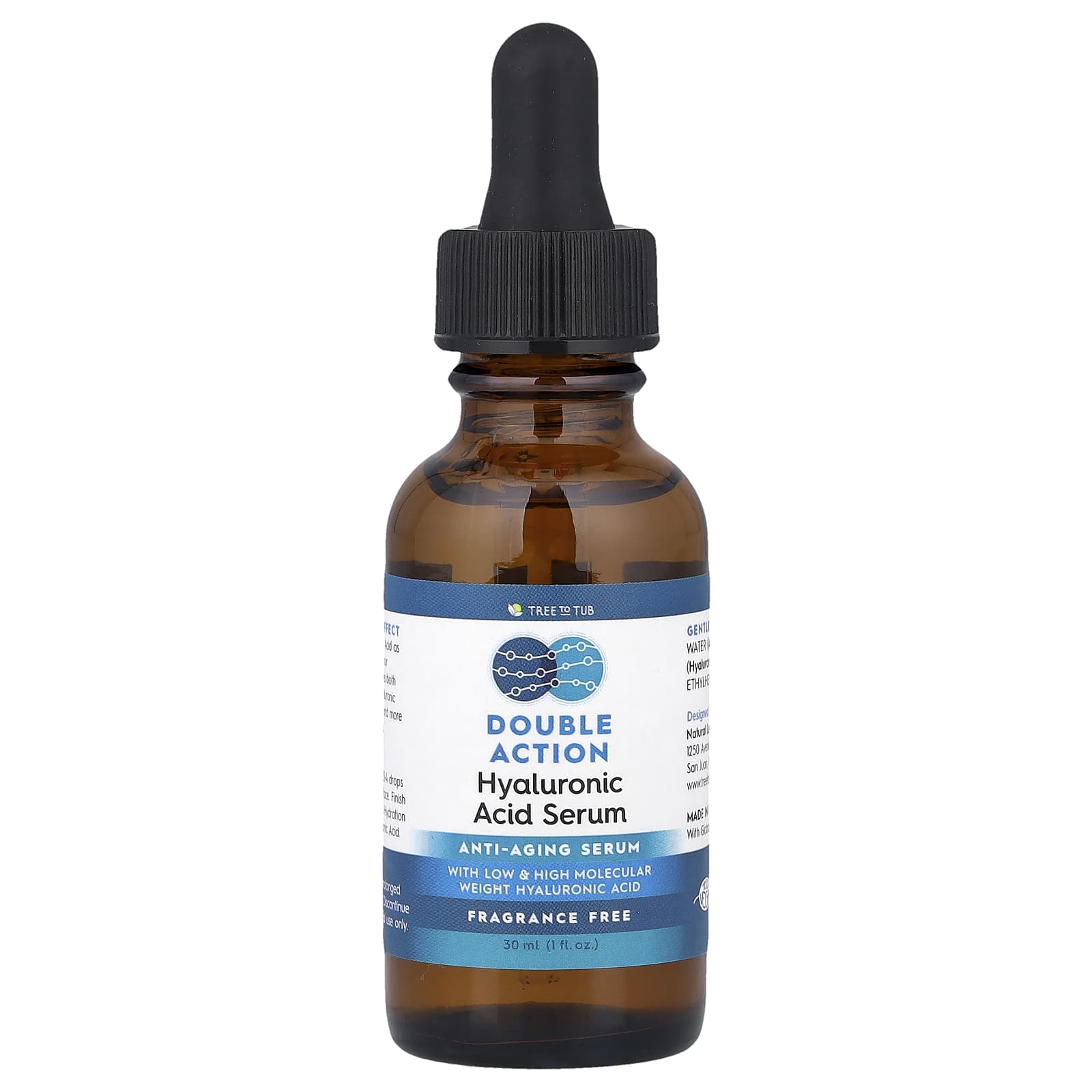 Tree To Tub сыворотка для лица с двойной гиалуроновой кислотой увлажняющая и антивозрастная сыворотка для сухой и чувствительной кожи 30 мл 1 жидк унция 4890₽