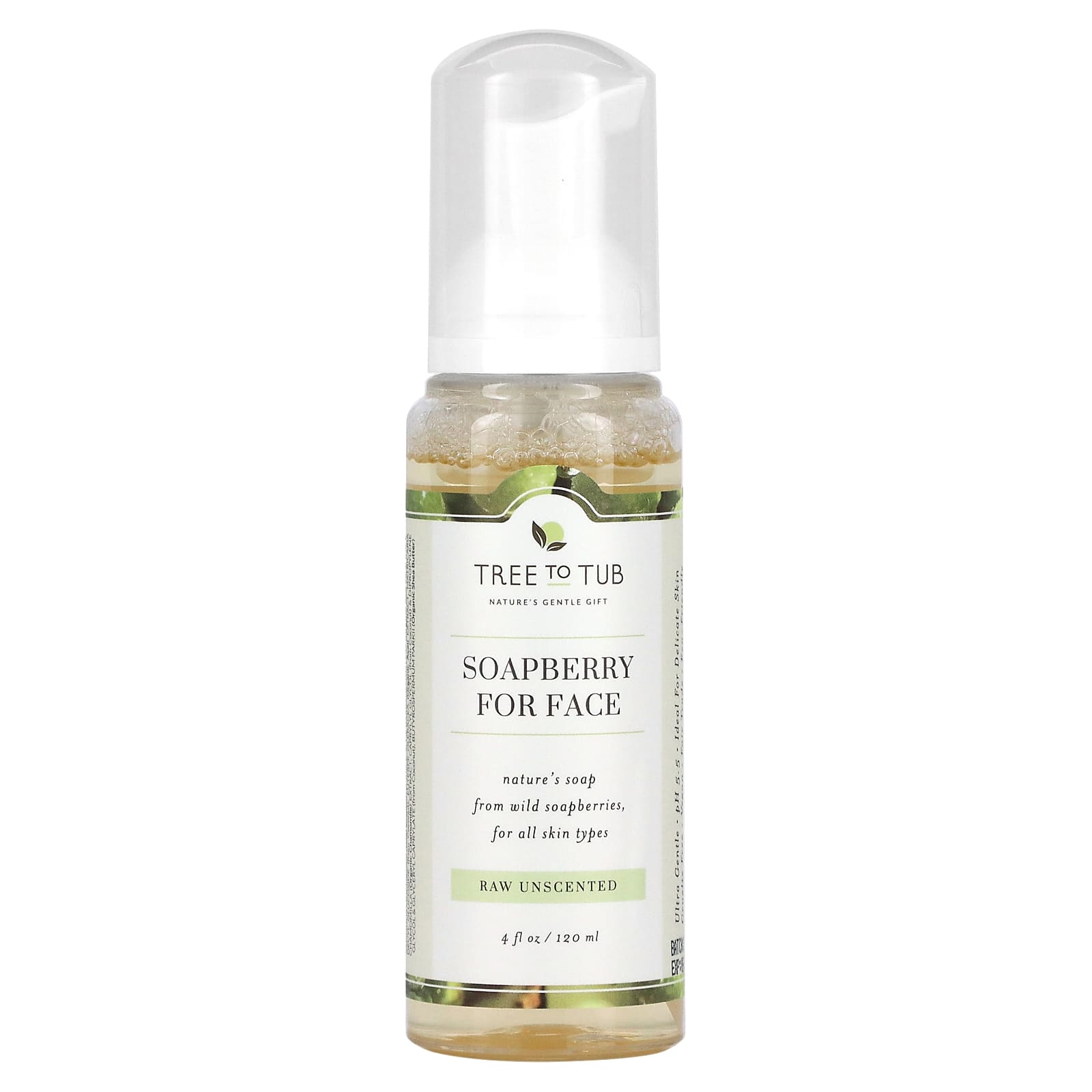 Tree To Tub мягкая пенка для умывания с мыльным деревом увлажняющее очищающее средство сбалансированный уровень pH для сухой и чувствительной кожи без запаха 120 мл 4 жидк унции 3790₽