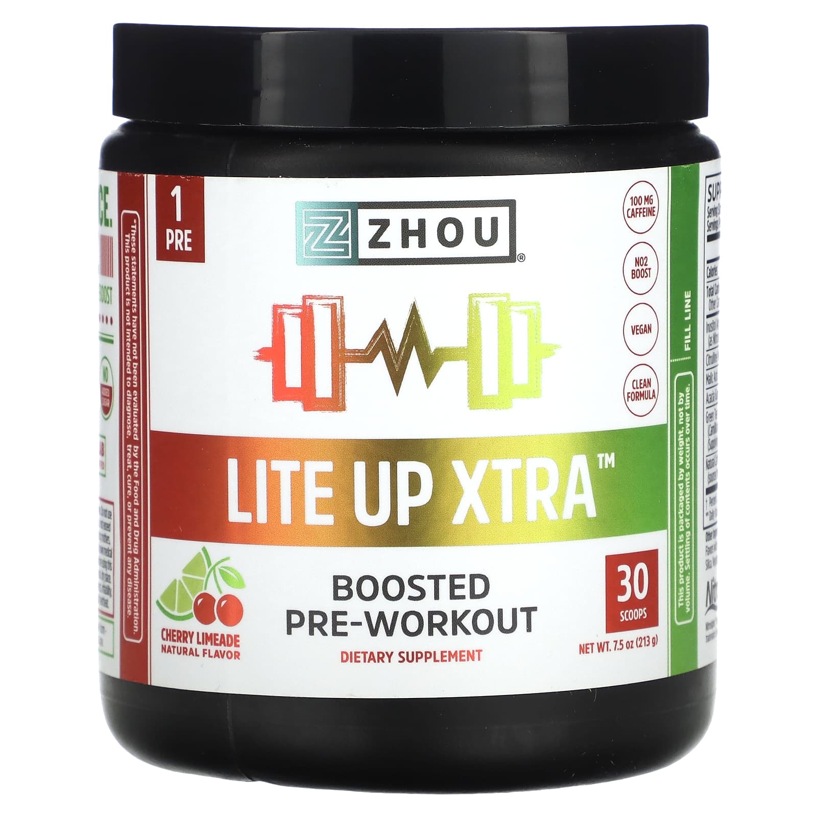 Zhou Nutrition Lite Up Xtra Boosted Pre-Workout вишневый лаймад 213 г 75 унции 5190₽
