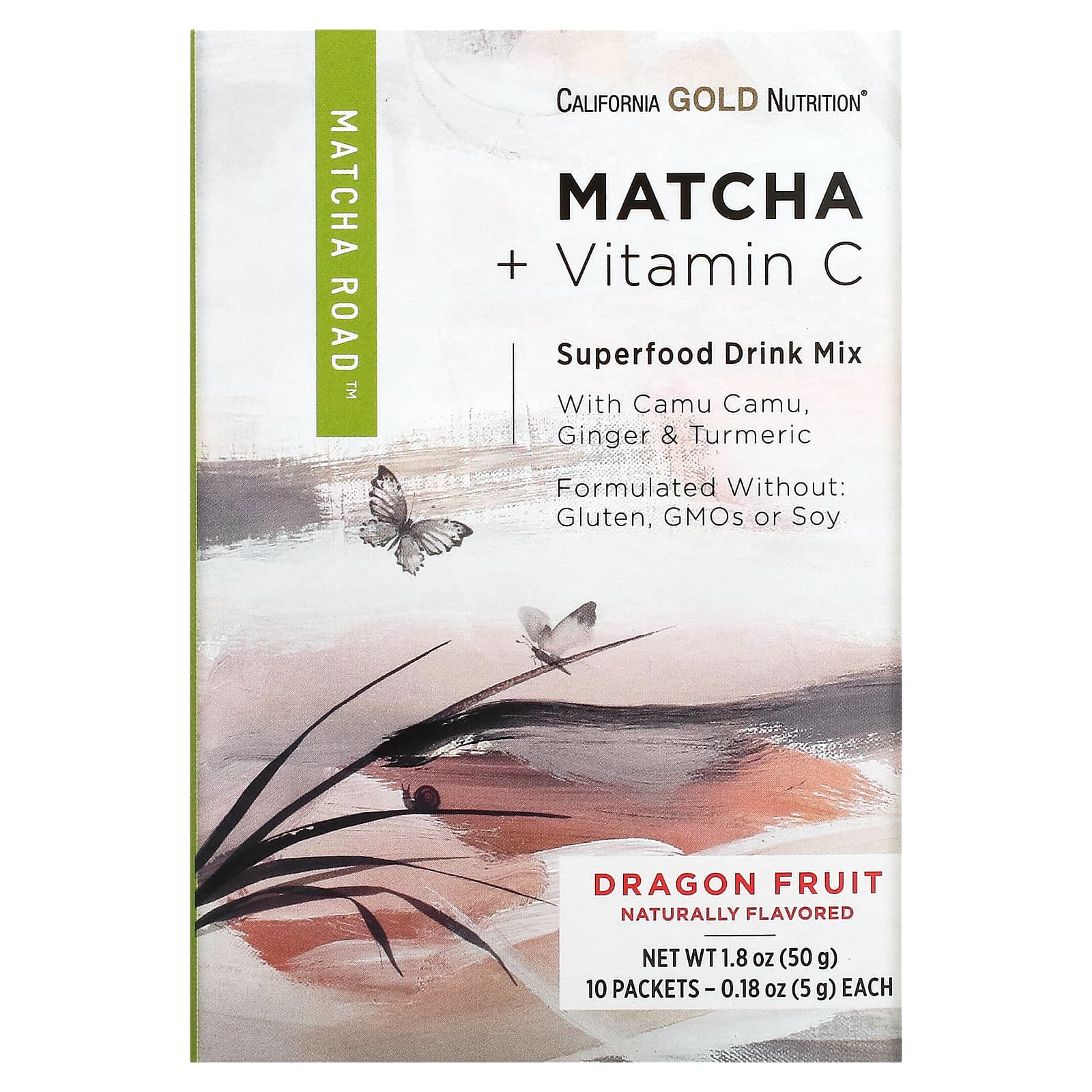 California Gold Nutrition Matcha Road матча с витамином С питахайя 10 шт 1790₽
