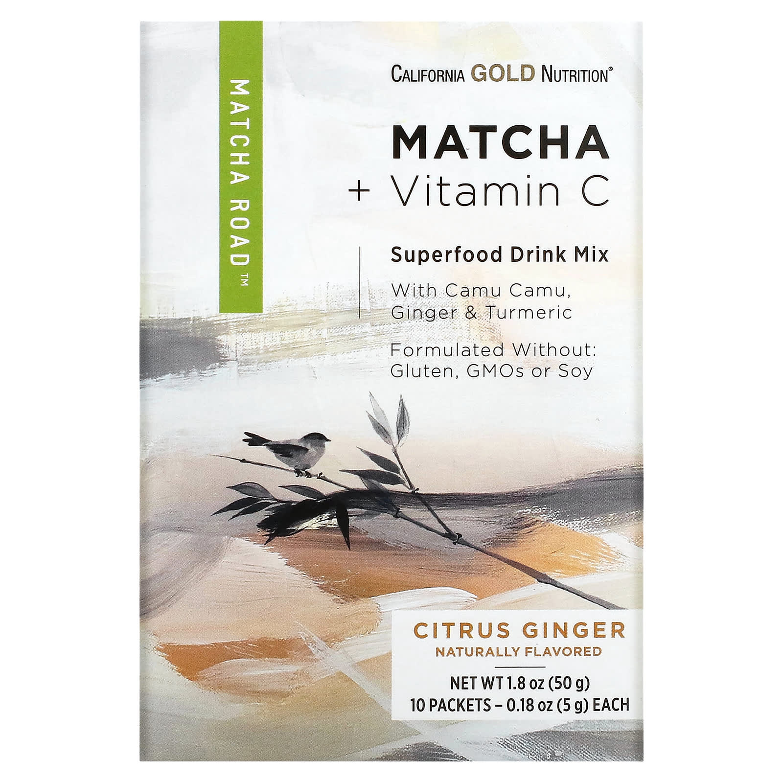 California Gold Nutrition Matcha Road матча с витамином C цитрус и имбирь 10 шт 1790₽