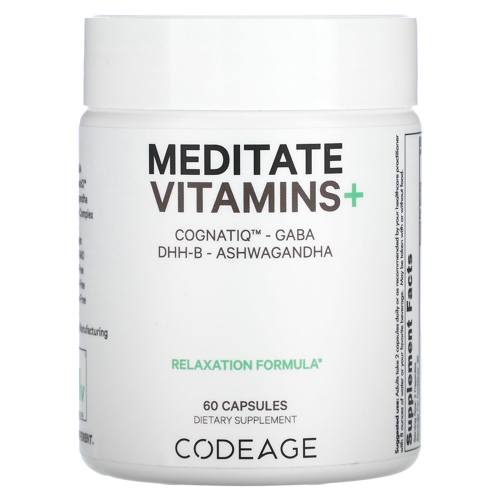 Codeage Meditate Vitamins CognatiQ витамины с ГАМК DHH-B и ашвагандой 60 капсул 7190₽