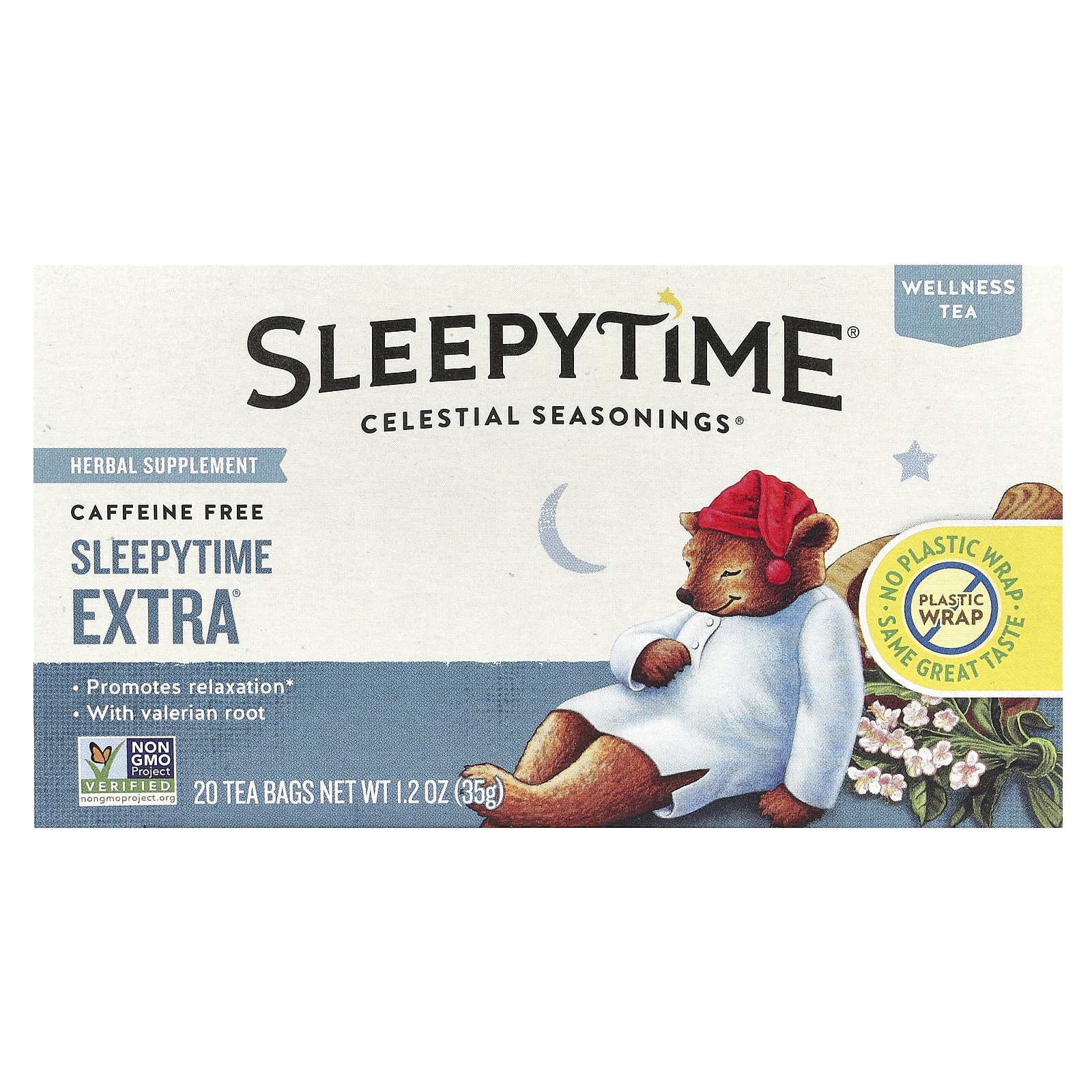 Celestial Seasonings Sleepytime Extra чай для здоровья без кофеина 20 чайных пакетиков 35 г 12 унции 1690₽
