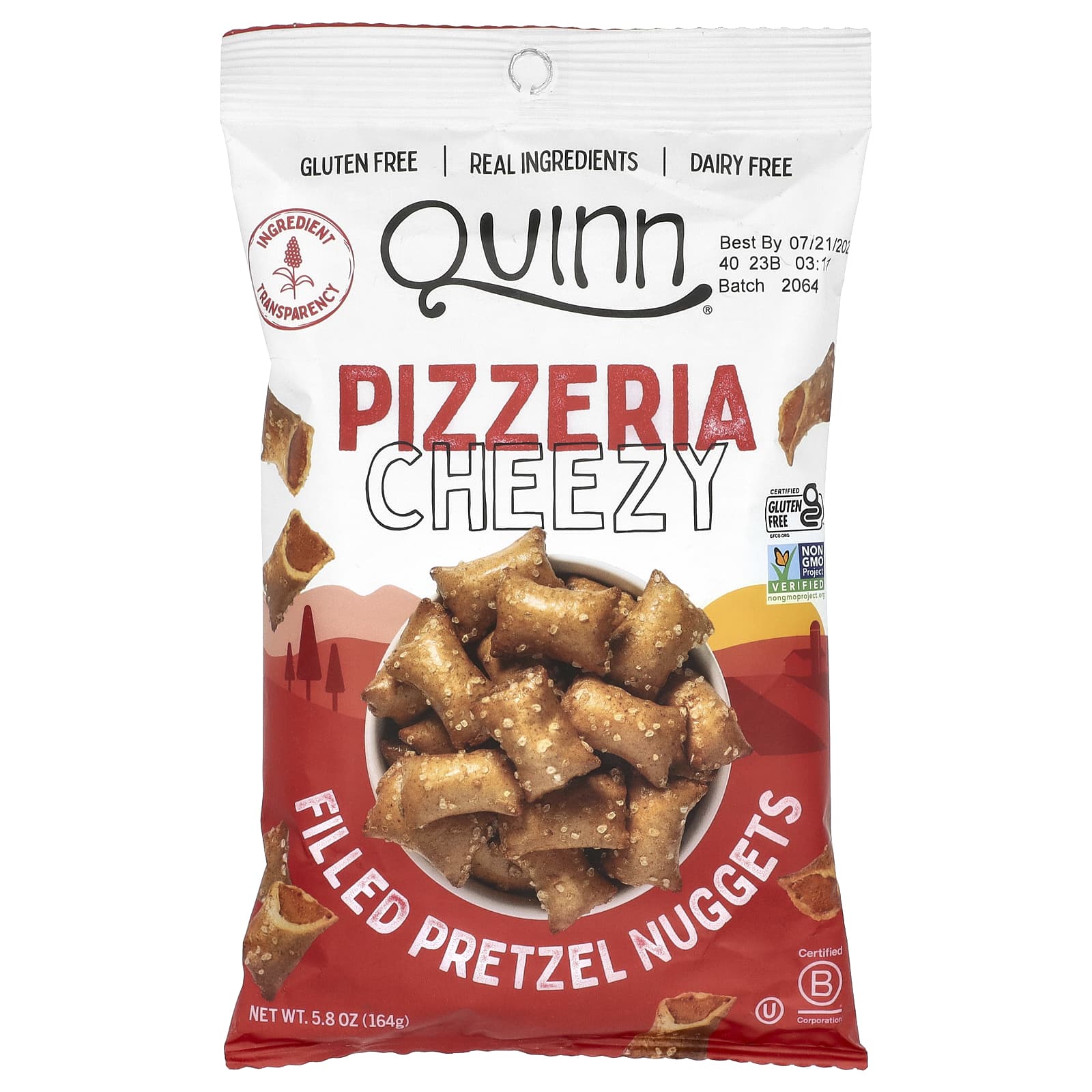 Quinn Snacks Наггетсы с кренделем на растительной основе пицца с сыром 164 г 58 унции 1590₽