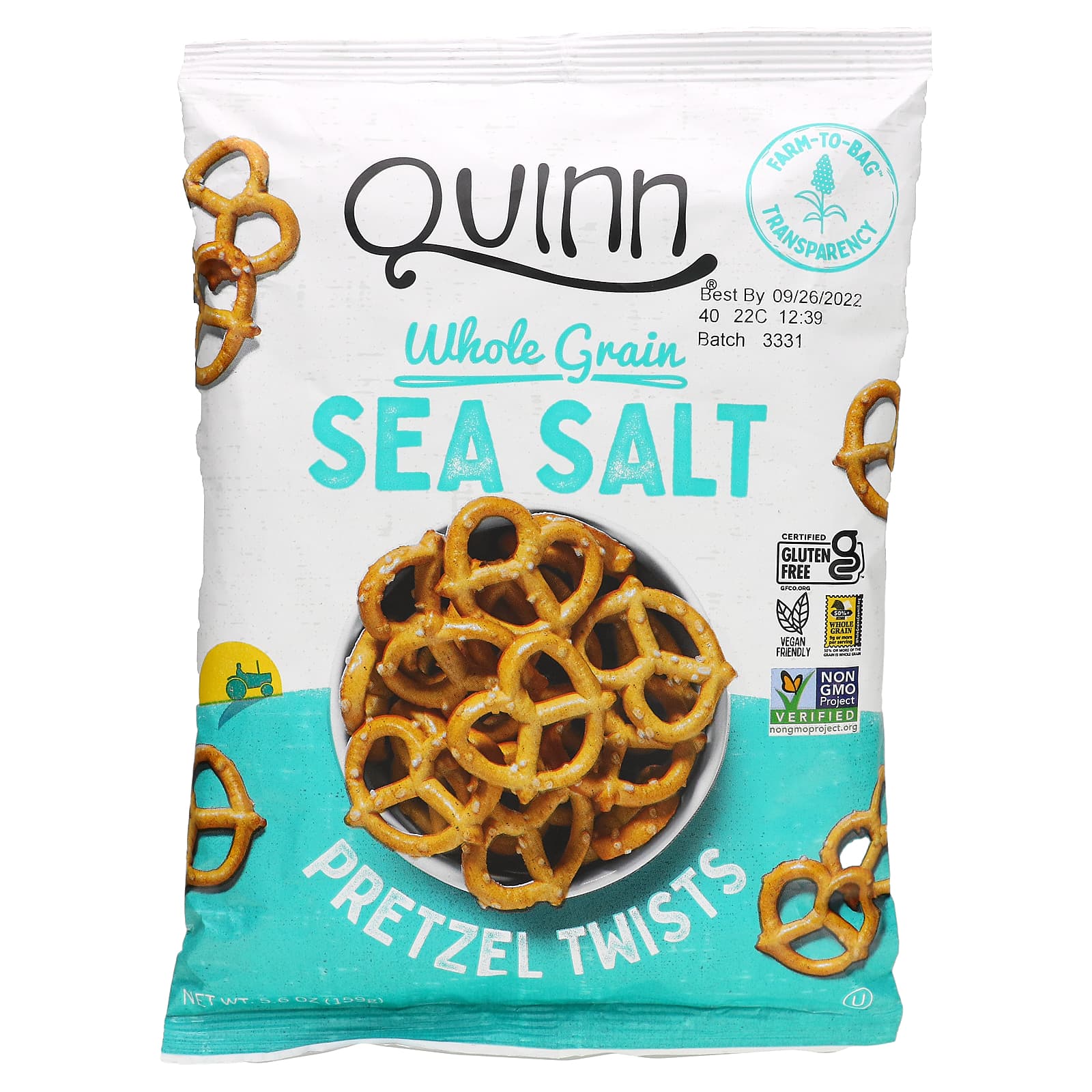 Quinn Snacks Pretzel Twist цельнозерновая морская соль 159 г 56 унции 1490₽