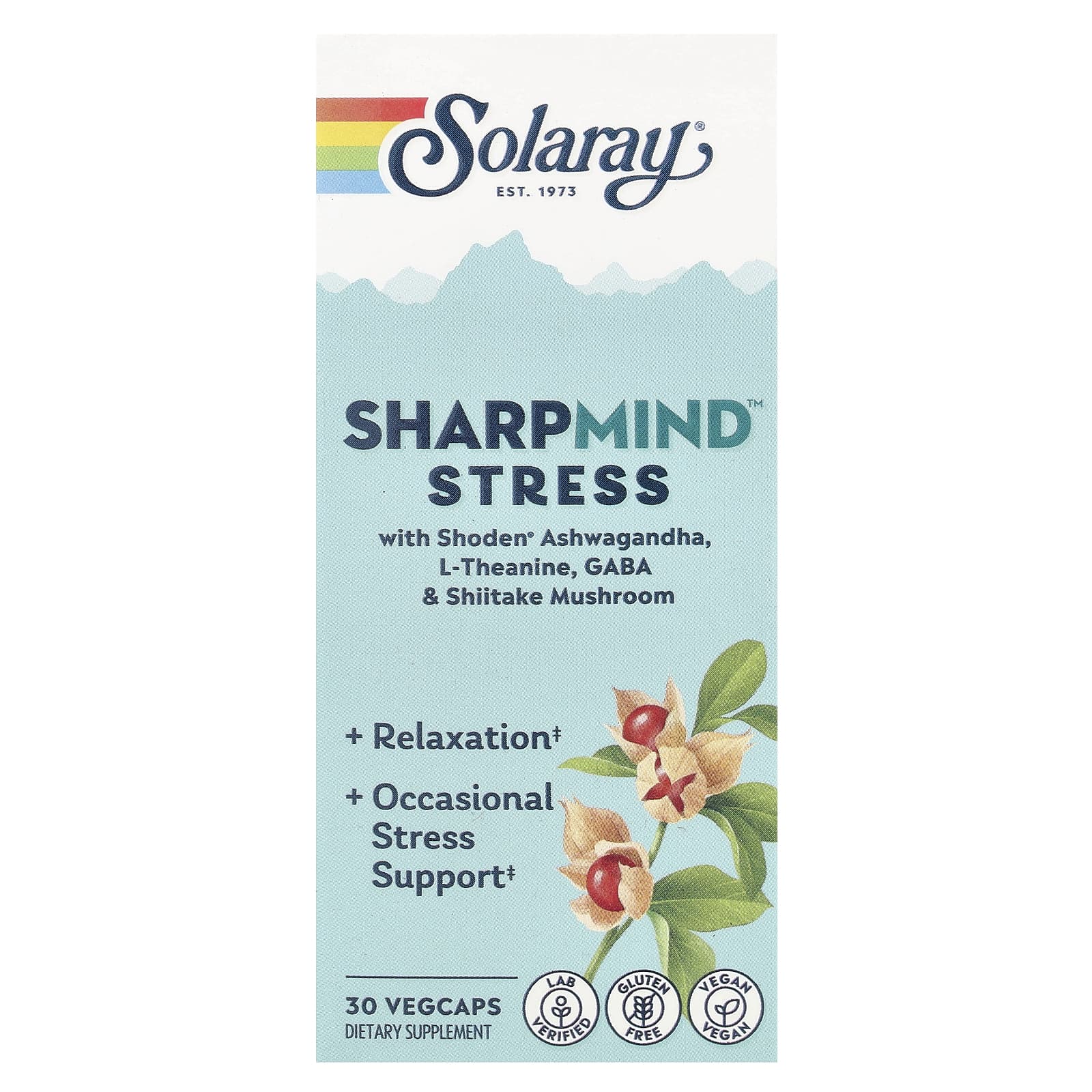 Solaray SharpMind Stress успокаивающее средство 30 растительных капсул 4990₽