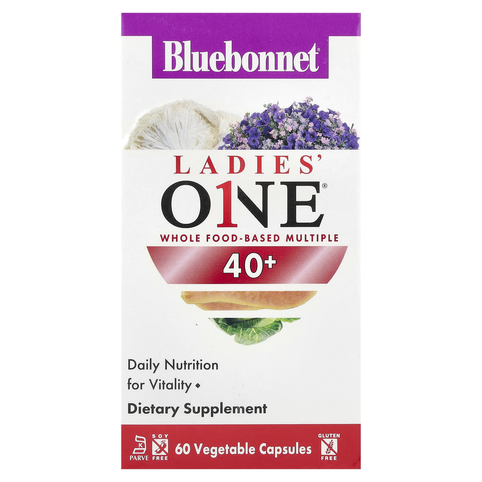 Bluebonnet Nutrition Ladies ONE мультивитаминная добавка на основе цельных продуктов для женщин старше 40 лет 60 растительных капсул 5490₽