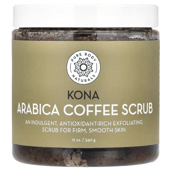 Pure Body Naturals, Органический скраб с кофе кона арабика, 340 г (12 унций)