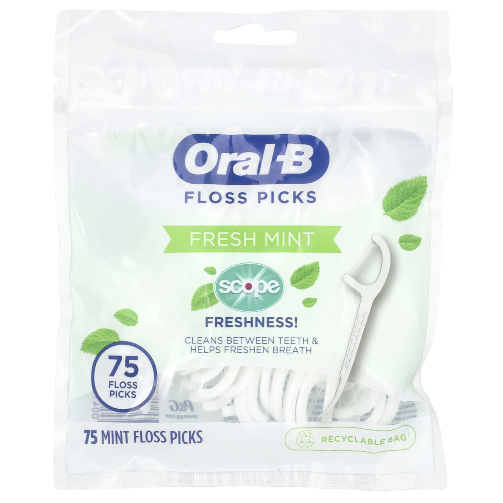 Oral-B Scope Floss Picks свежая мята 75 зубочисток 1490₽