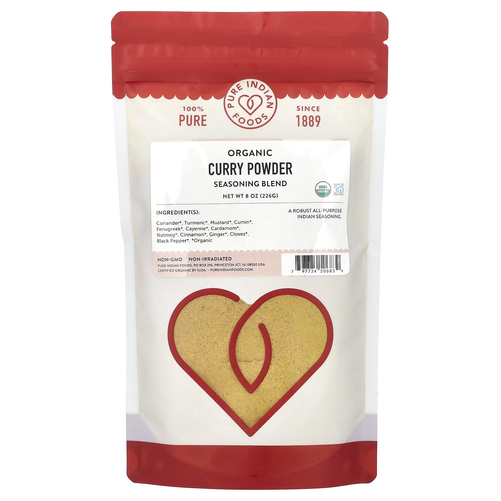Pure Indian Foods Органический порошок карри смесь приправ 226 г 8 унций 2190₽