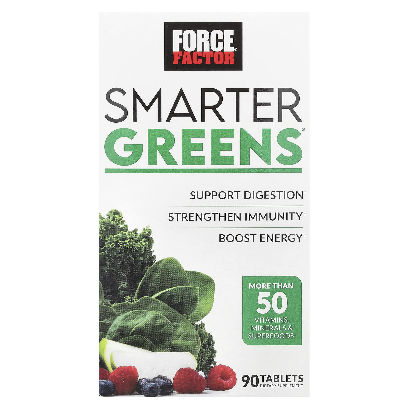 Force Factor, Smarter Greens, 90 таблеток