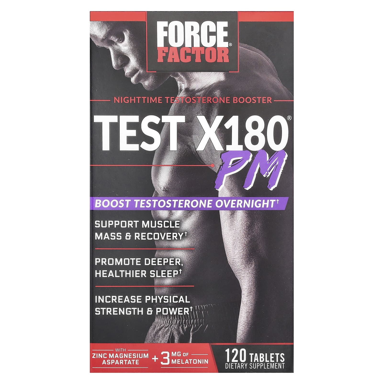 Force Factor Test X180 PM ночной бустер тестостерона 120 таблеток 6090₽