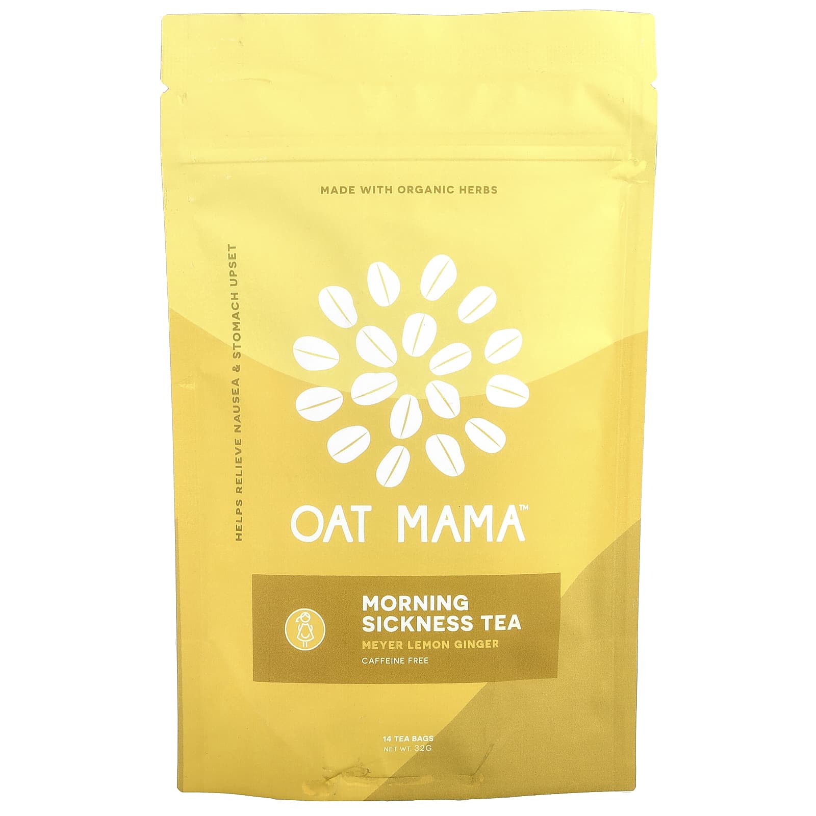 Oat Mama Morning Sickness Tea лимонный имбирь Мейера без кофеина 14 чайных пакетиков 32 г 4090₽