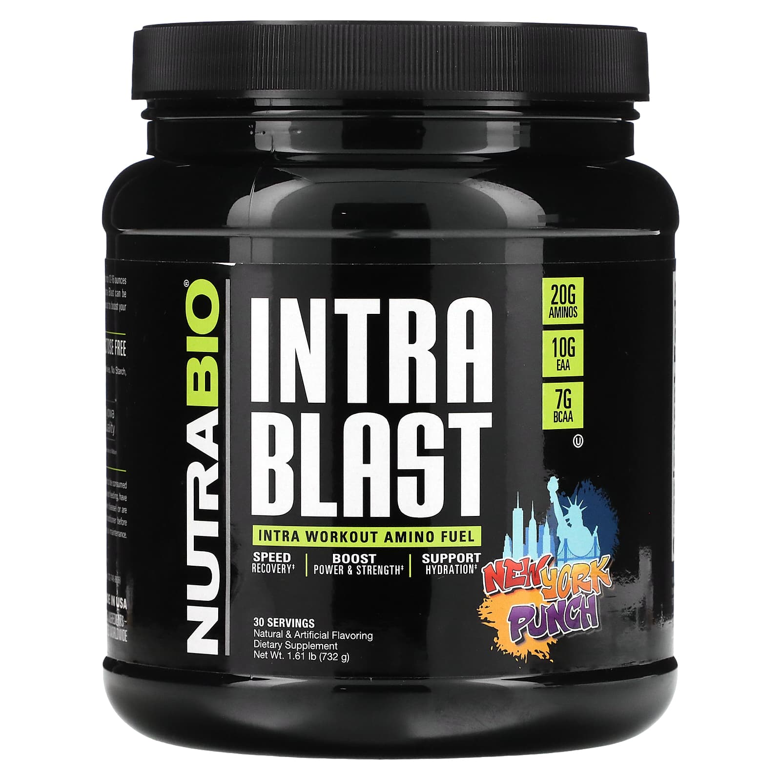 NutraBio Intra Blast аминокислотное топливо для приема во время тренировки New York Punch 732 г 161 фунта 8590₽